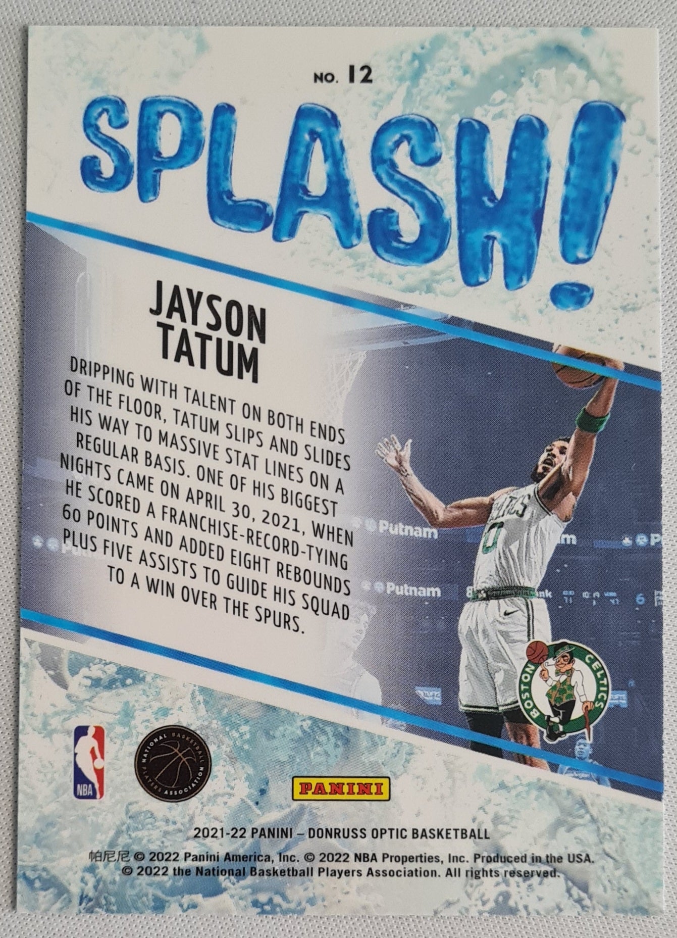 Jayson Tatum - 2021 Panini Chronicles Optics NBA - Splash!