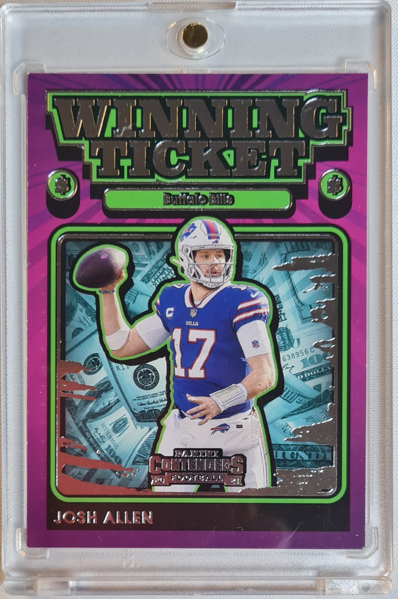 Josh Allen - 2021 Panini Contenders Football NFL "Winning Ticket" - Purple Prism