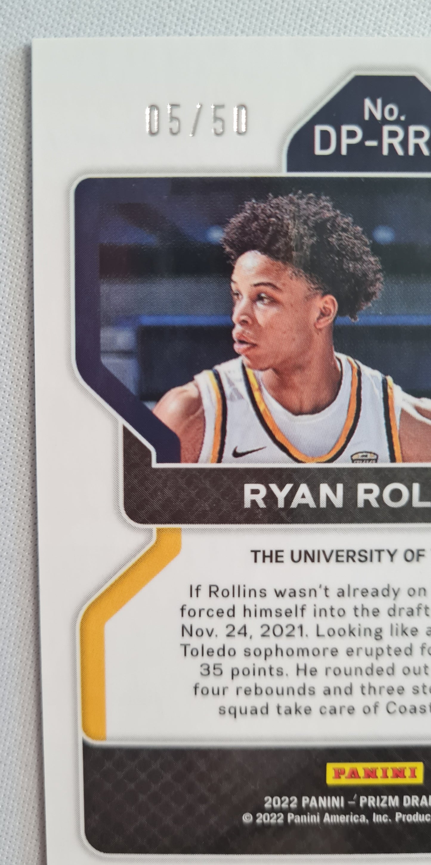 Ryan Rollins - 2022 Panini Prizm Draft Picks /Auto - Purple Disco /50