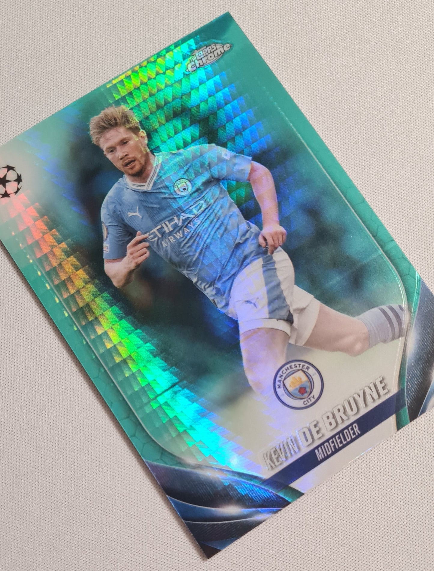 Kevin de Bruyne - 2024 Topps Chrome #85 Manchester City Aqua Refractor