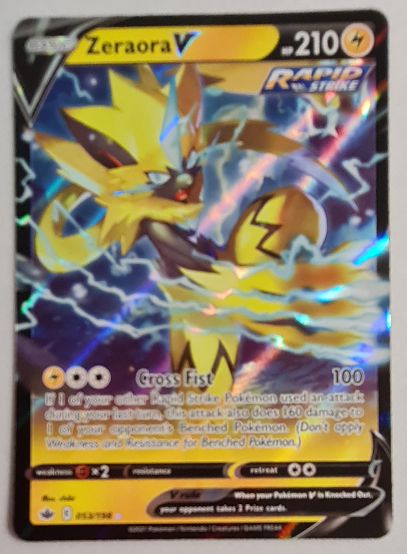 Zeraora - 2021 Pokemon 053/198 Basic HP210 Rapid Strike - Cross Fist