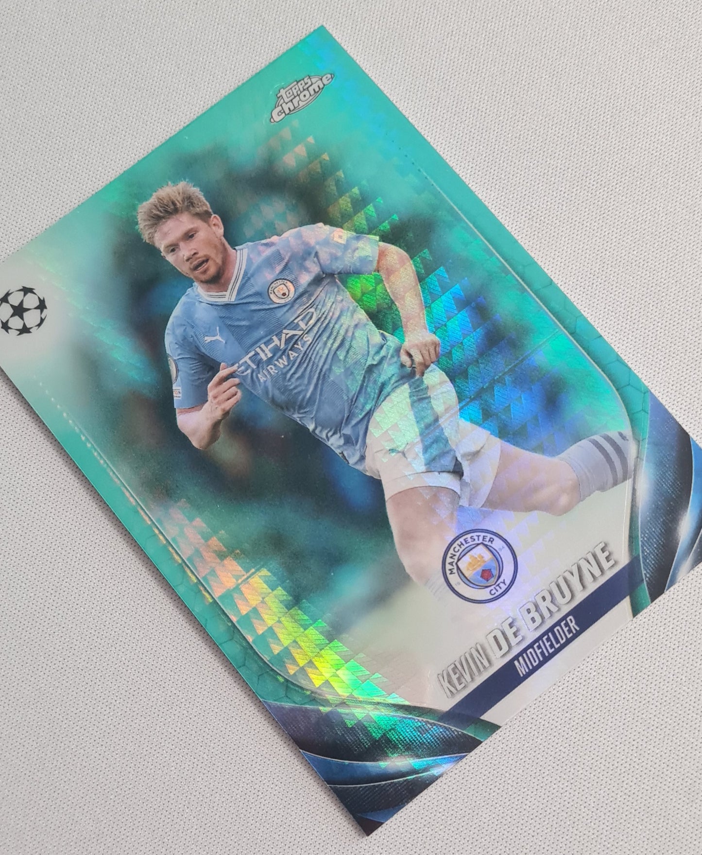 Kevin de Bruyne - 2024 Topps Chrome #85 Manchester City CL Aqua Prizm Refractor