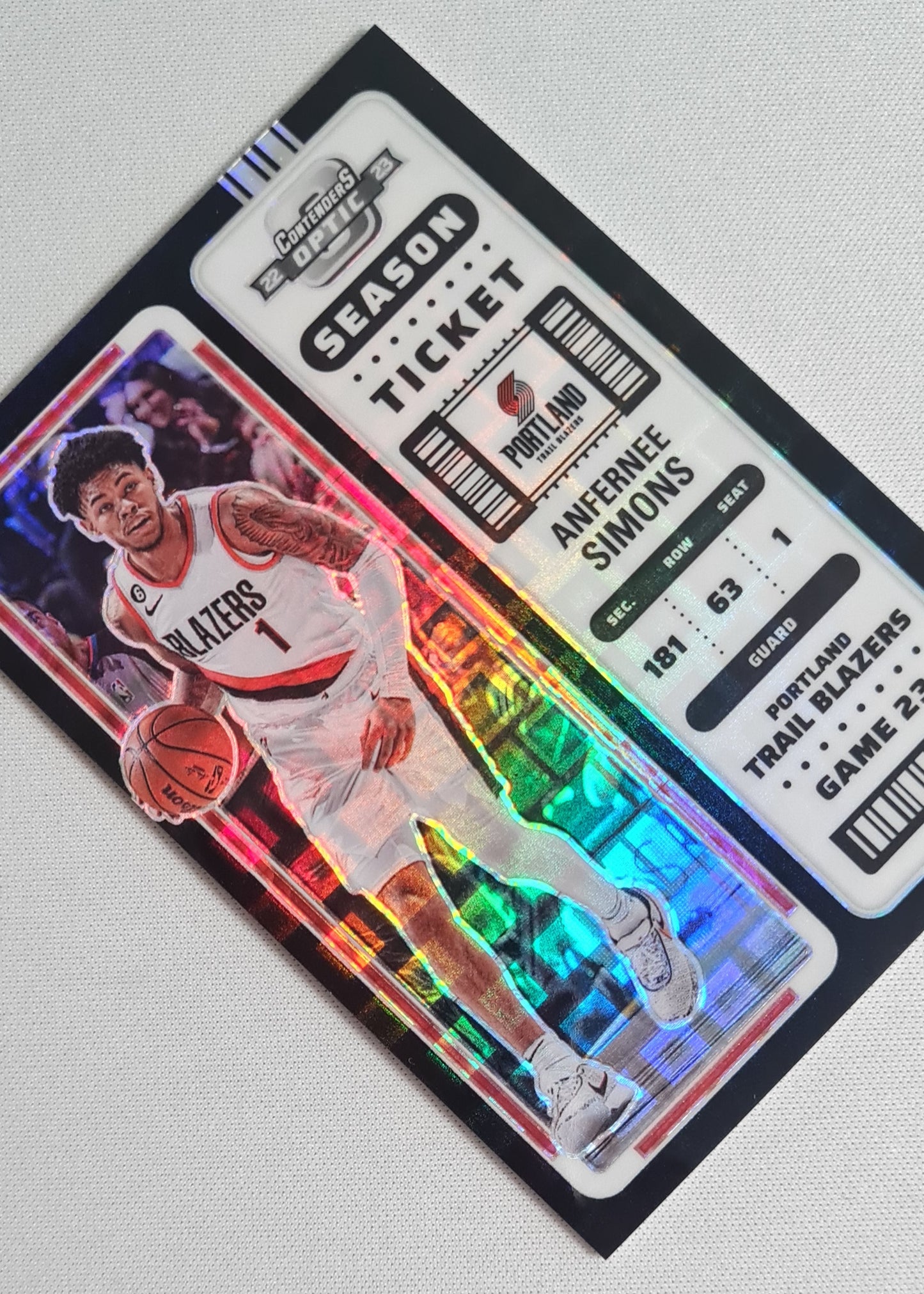 Anfernee Simons - 2022 Panini Contender Optic Basketball #85 Portland Trail Blazers Season Ticket BLACK Pandora