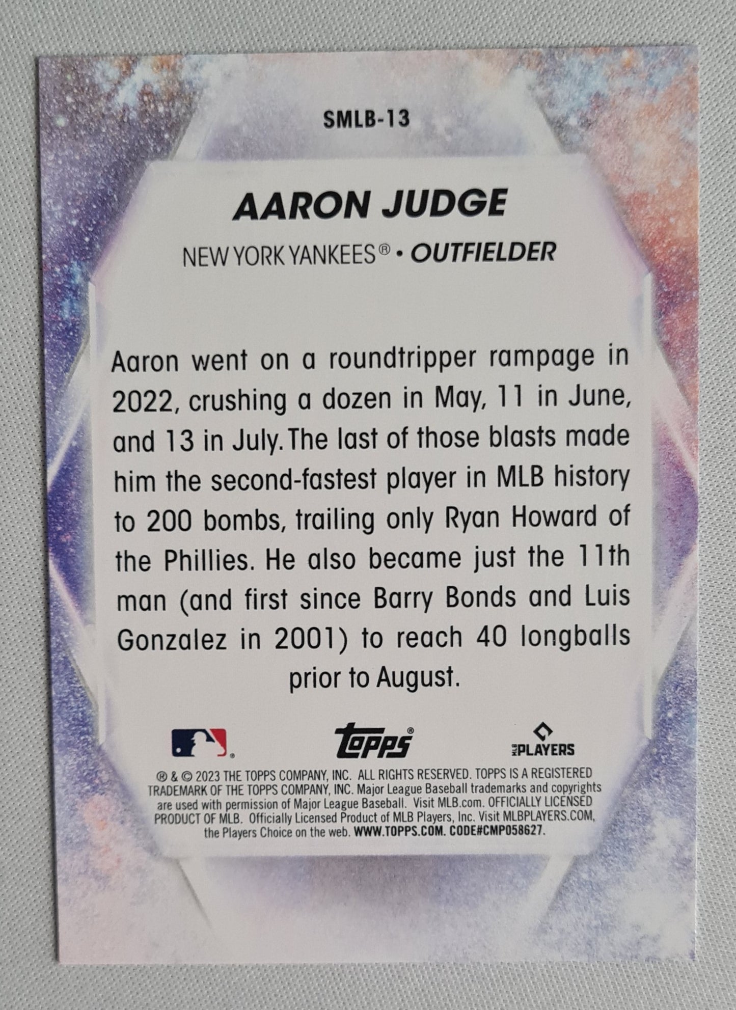 Aaron Judge - 2023 Topps Series 1 Stars of MLB #SMLB-13 New York Yankees