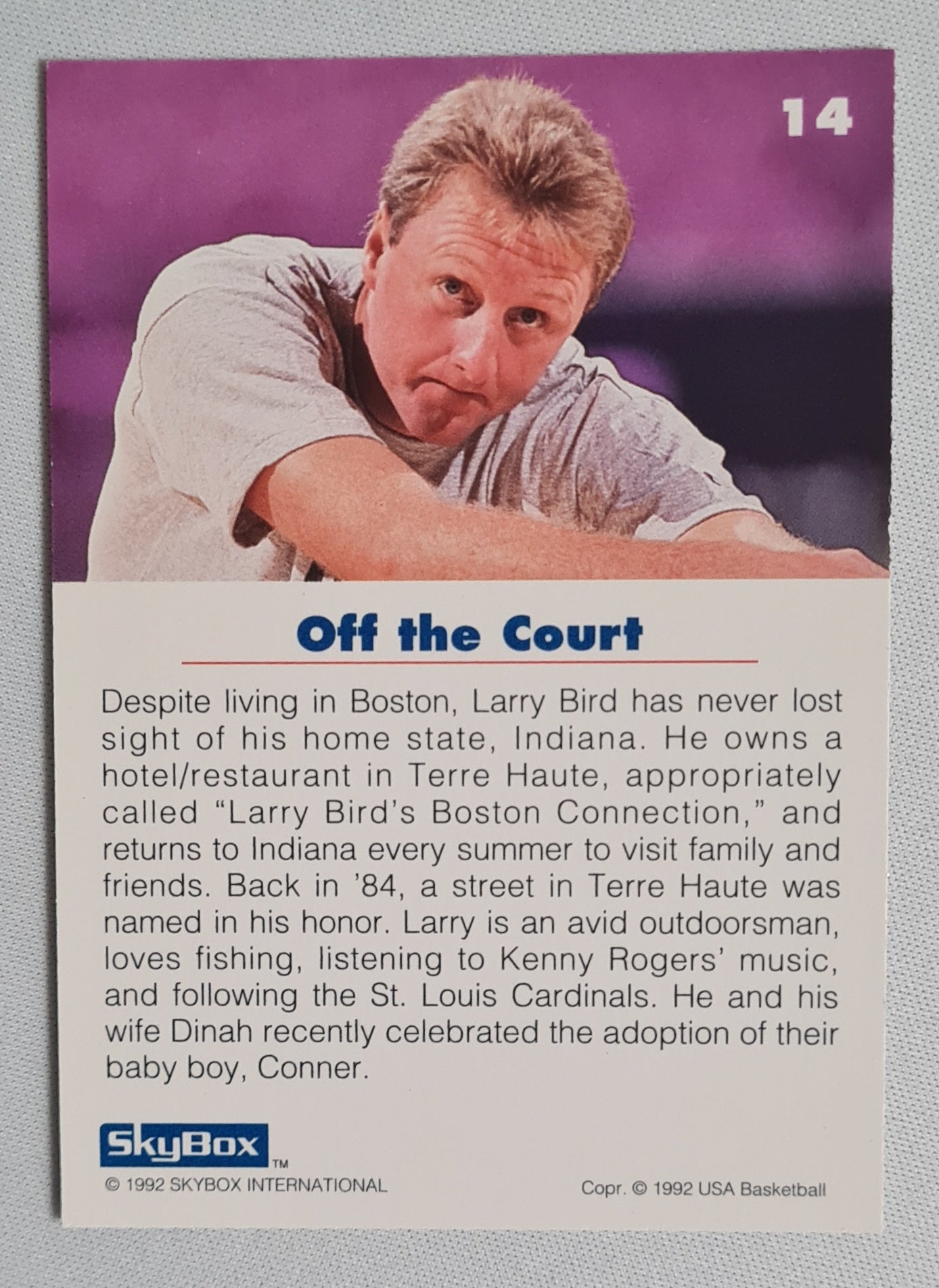 Larry Bird - 1992 SkyBox USA Basketball Off The Court #14