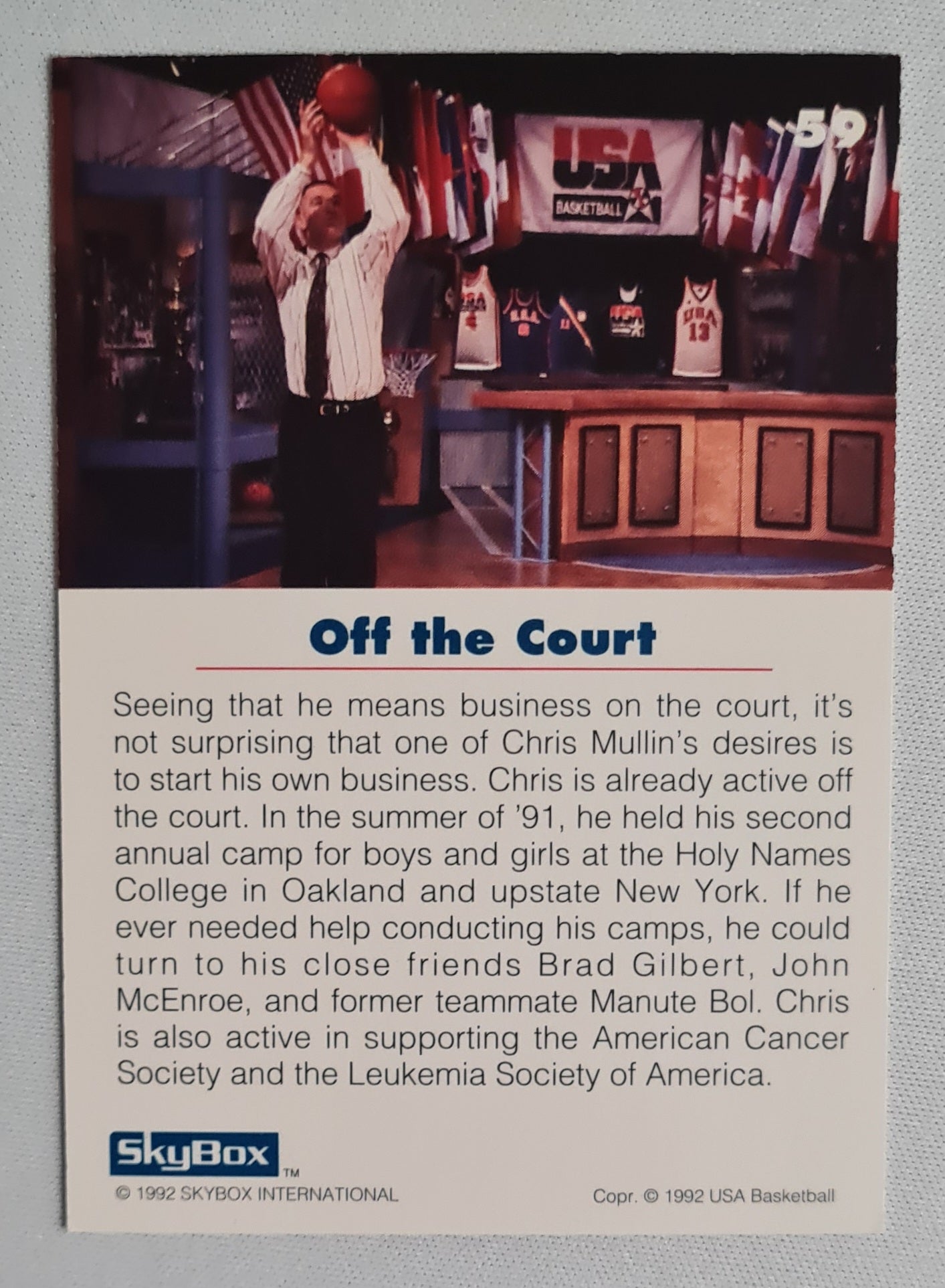 Chris Mullin - 1992 SkyBox USA Basketball Off The Court #59