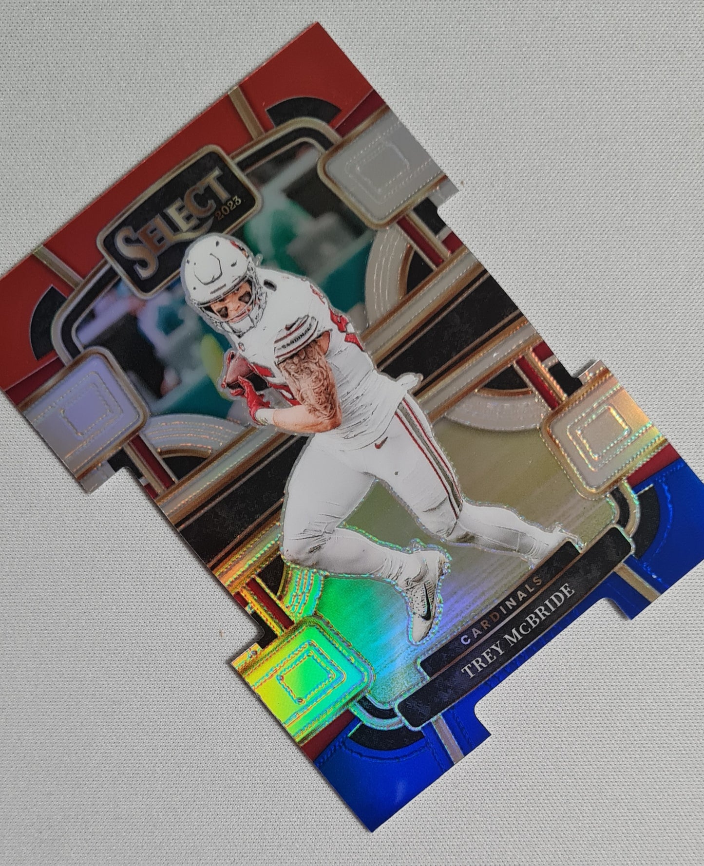 Trey McBride - 2023 Panini Select Red & Blue Concourse Die Cut #1 Arizona Cardinals