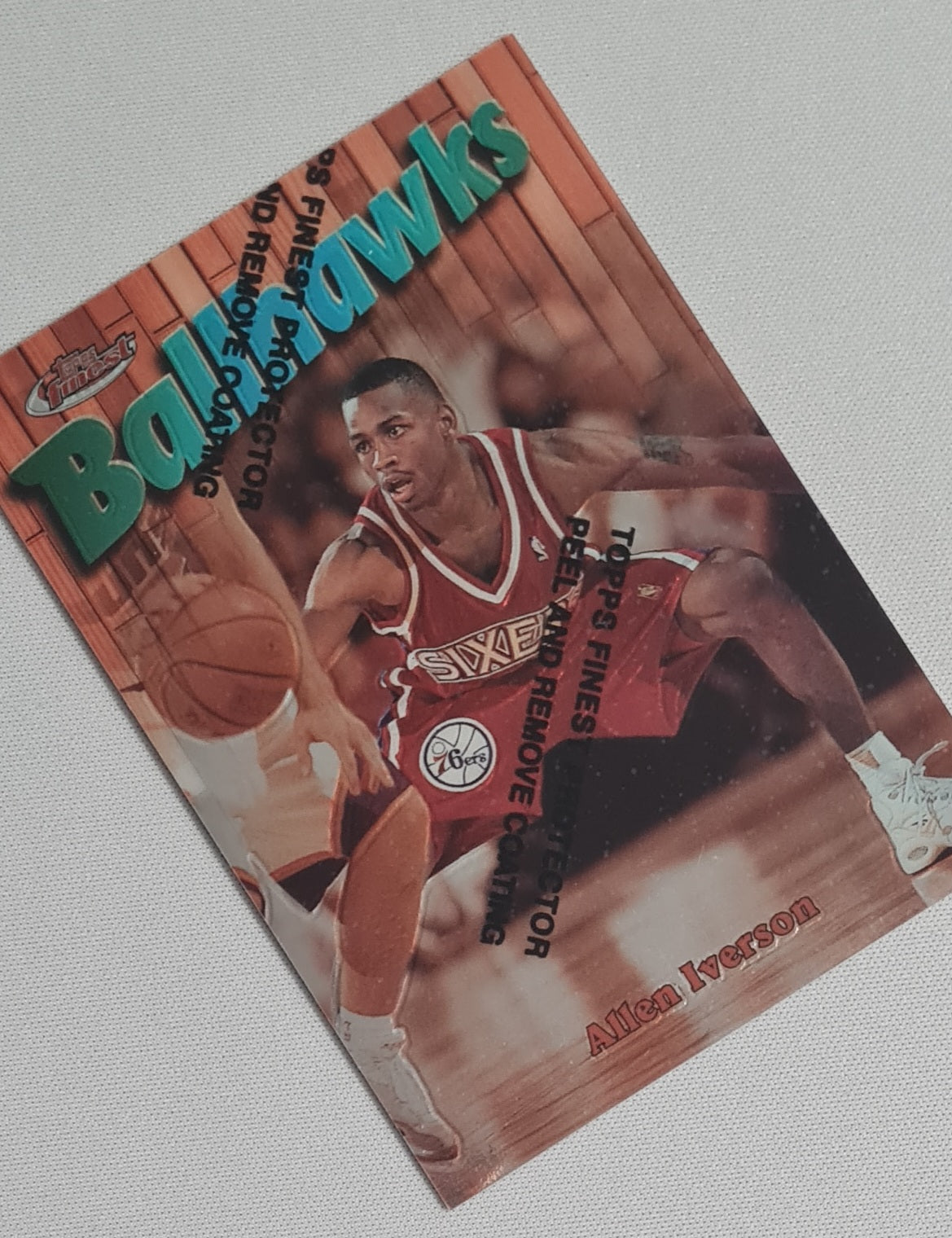 Allen Iverson - 1996 Topps Finest Ballhawks Philadelphia 76ers #57