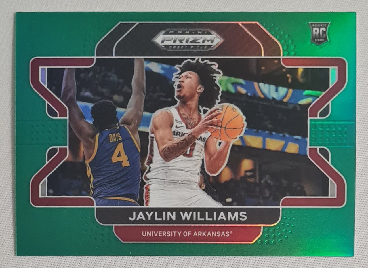 Jaylin Williams - 2022 Panini Prizm Draft Picks Green Prizm Arkansas #98 (RC)