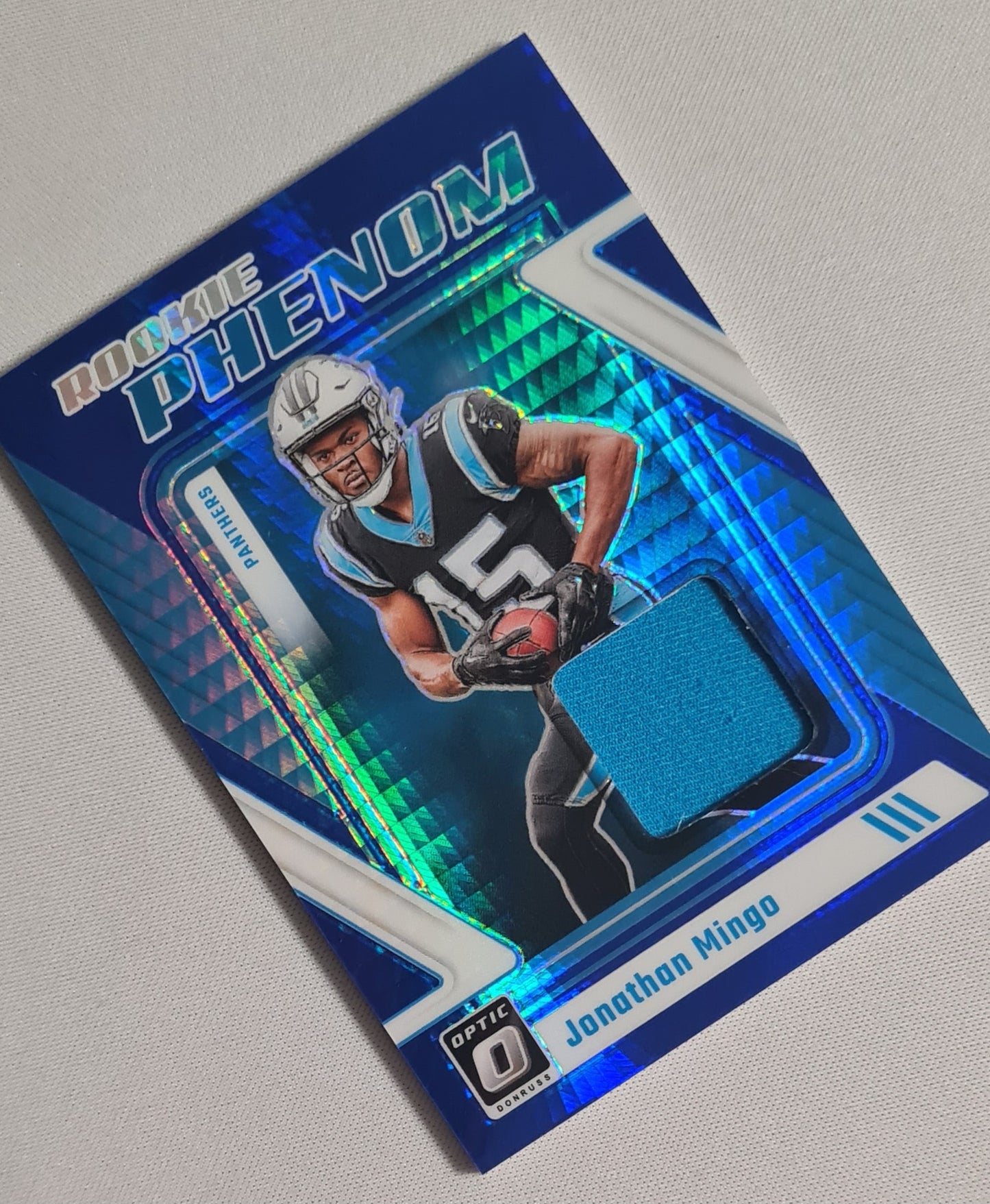 Jonathan Mingo - 2023 Panini Donruss Optic Football #RP-JM NFL Pathers Blue Hyper Prizm /Patch