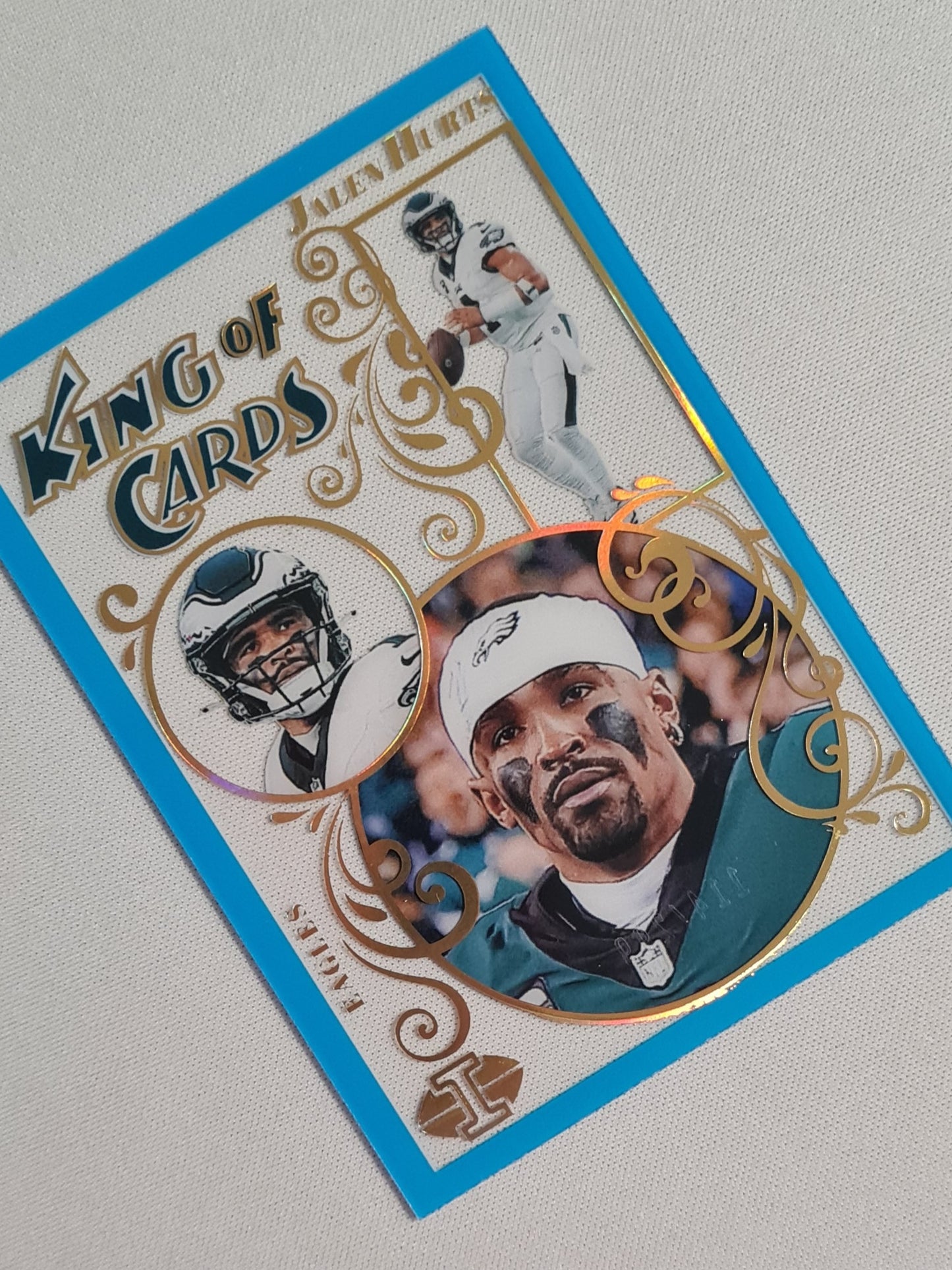 Jalen Hurts - 2023 Panini Illusions King of Cards Light Blue /299 #8 Philadelphia Eagles