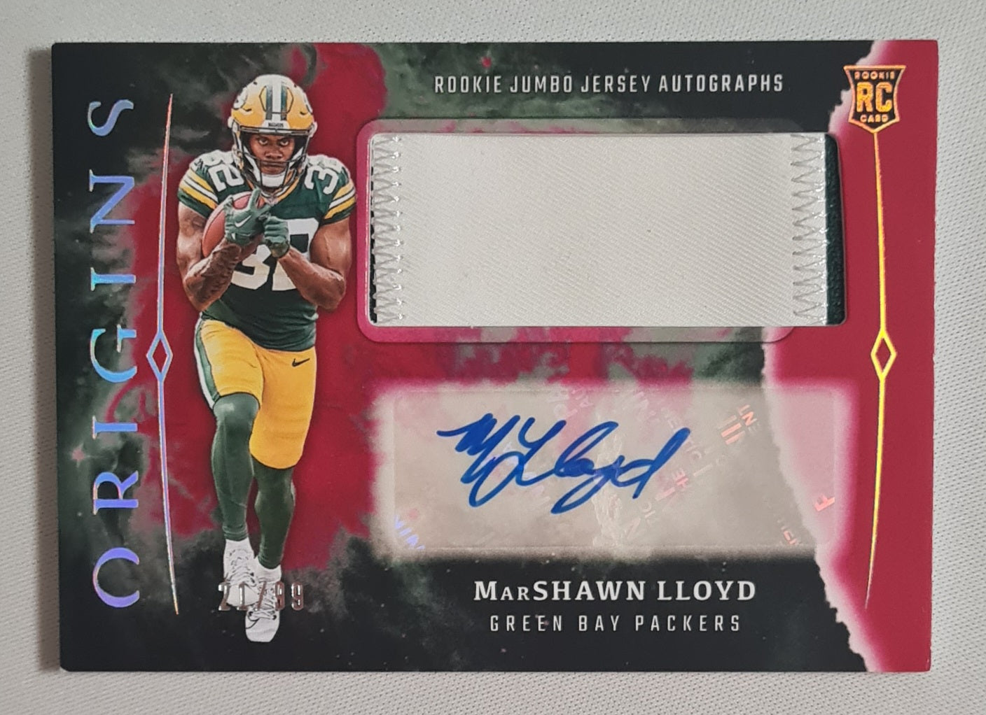 MarShawn Lloyd - 2024 Panini Origins Football NFL Packers #RJA-MLL (RC) /Patch /99 / Autograph HIT!