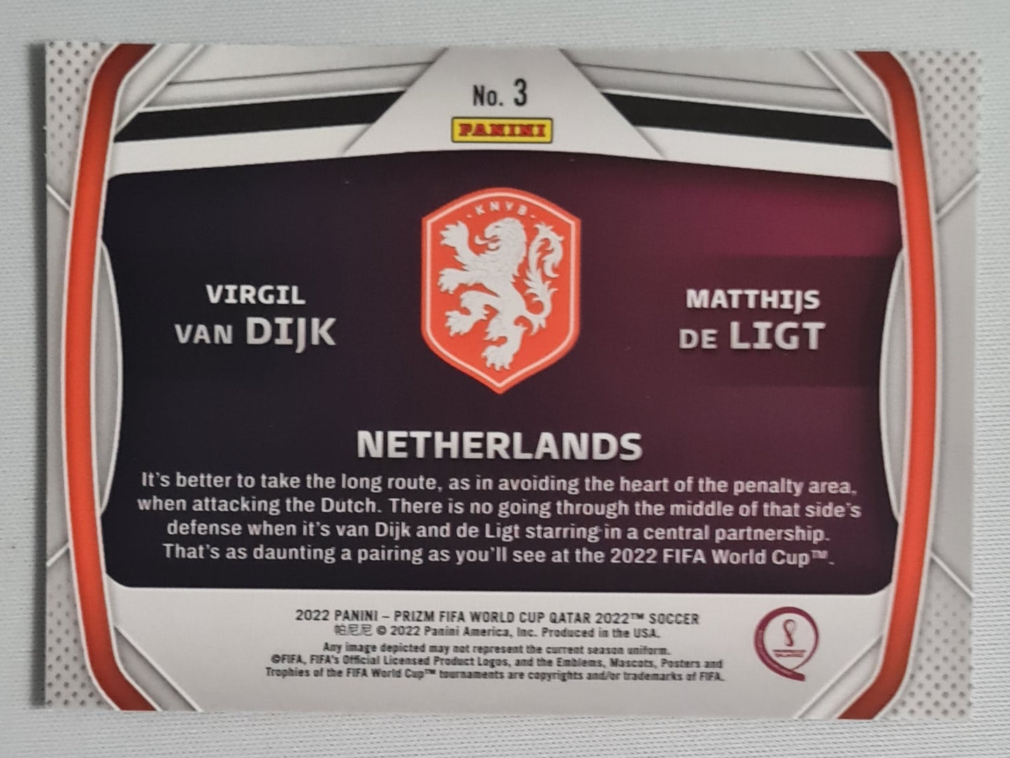 Virgil van Dijk & Matthijs de Ligt - 2022 Panini Prizm FIFA World Cup Qatar 2022 Soccer CONNECTIONS #3