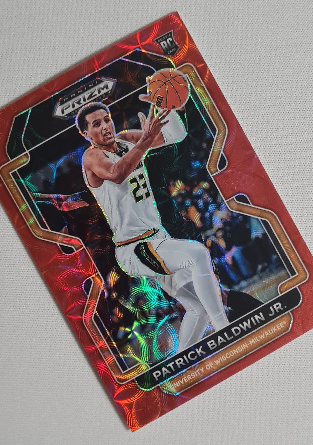 Patrick Baldwin Jr. - 2022 Panini Prizm Draft Picks #69 University of Wisconsin Milwaukee - Choice Red Prizm ( RC) /88