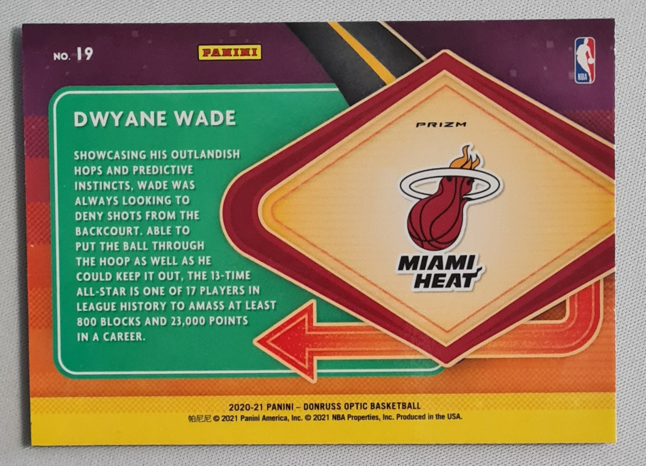 Dwyane Wade - 2020/21 Panini Donruss Optic Basketball Prizm NBA Miami Heat - Express Lane #19