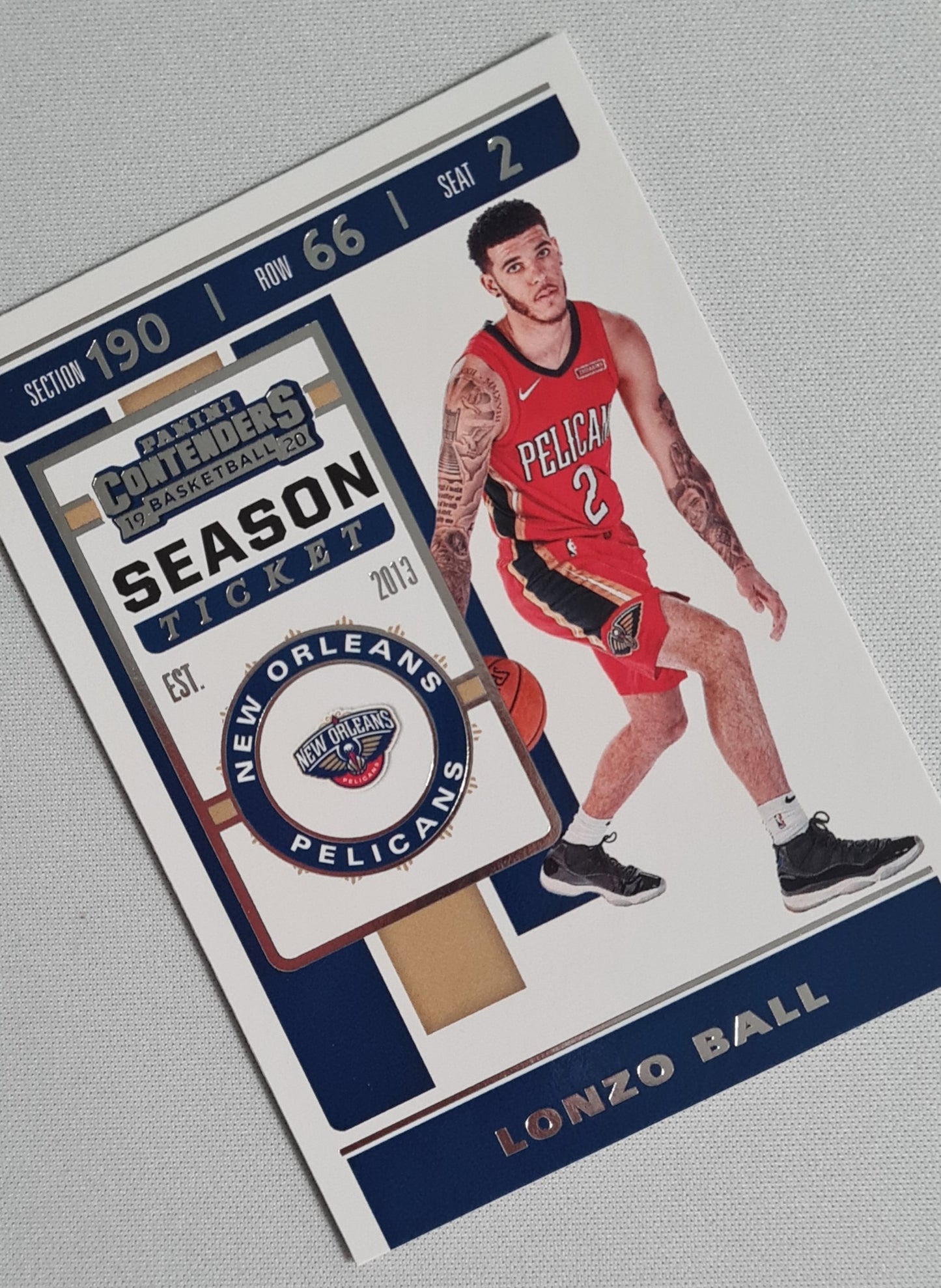 Lonzo Ball - 2019/20 Panini Contender Basketball Season Ticket New Orleans Pelicans #72