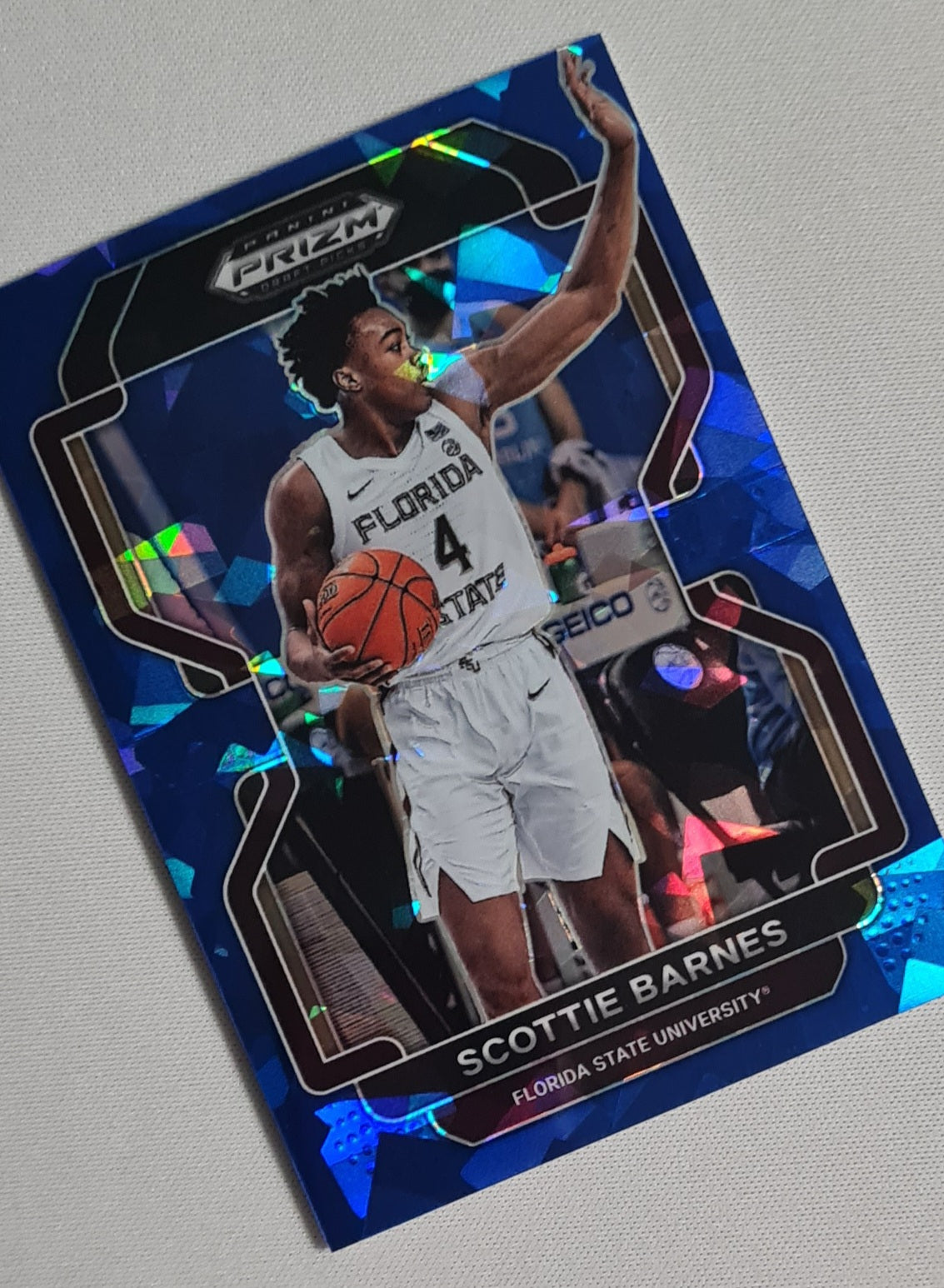 Scottie Barnes - 2022 Panini Draft Picks Florida State University #42 Blue Cracked Ice Prizm /99