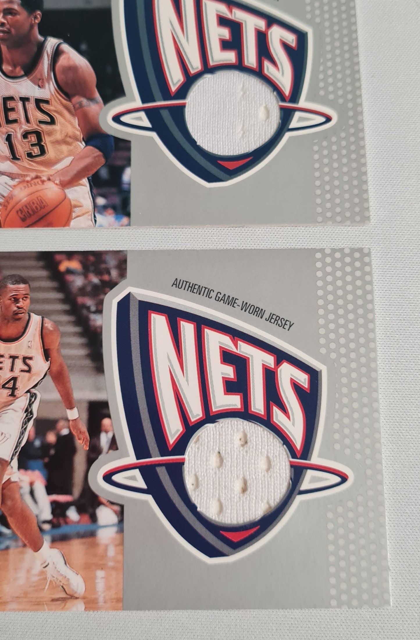 NBA Basketball (Lot of 10) - 2001 Topps Stadium Club New Jersey Nets - Authentic Game-Worn Jersey (in Logo) /Patch