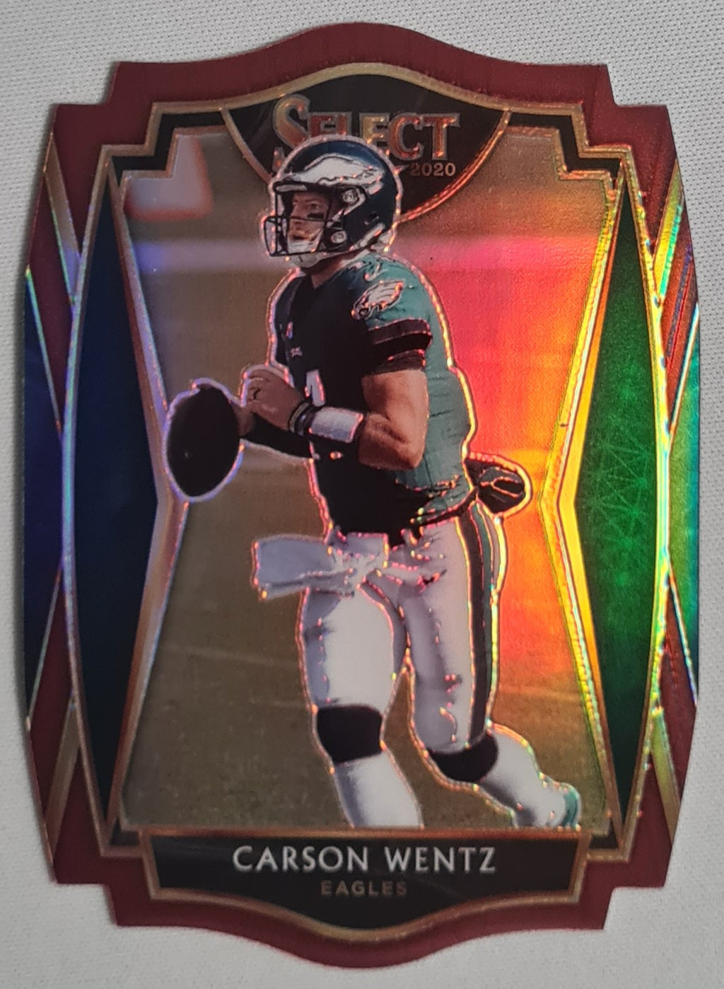 Carson Wentz - 2020 Panini Select Football Die Cut Premier Level NFL Philadelphia Eagles #116