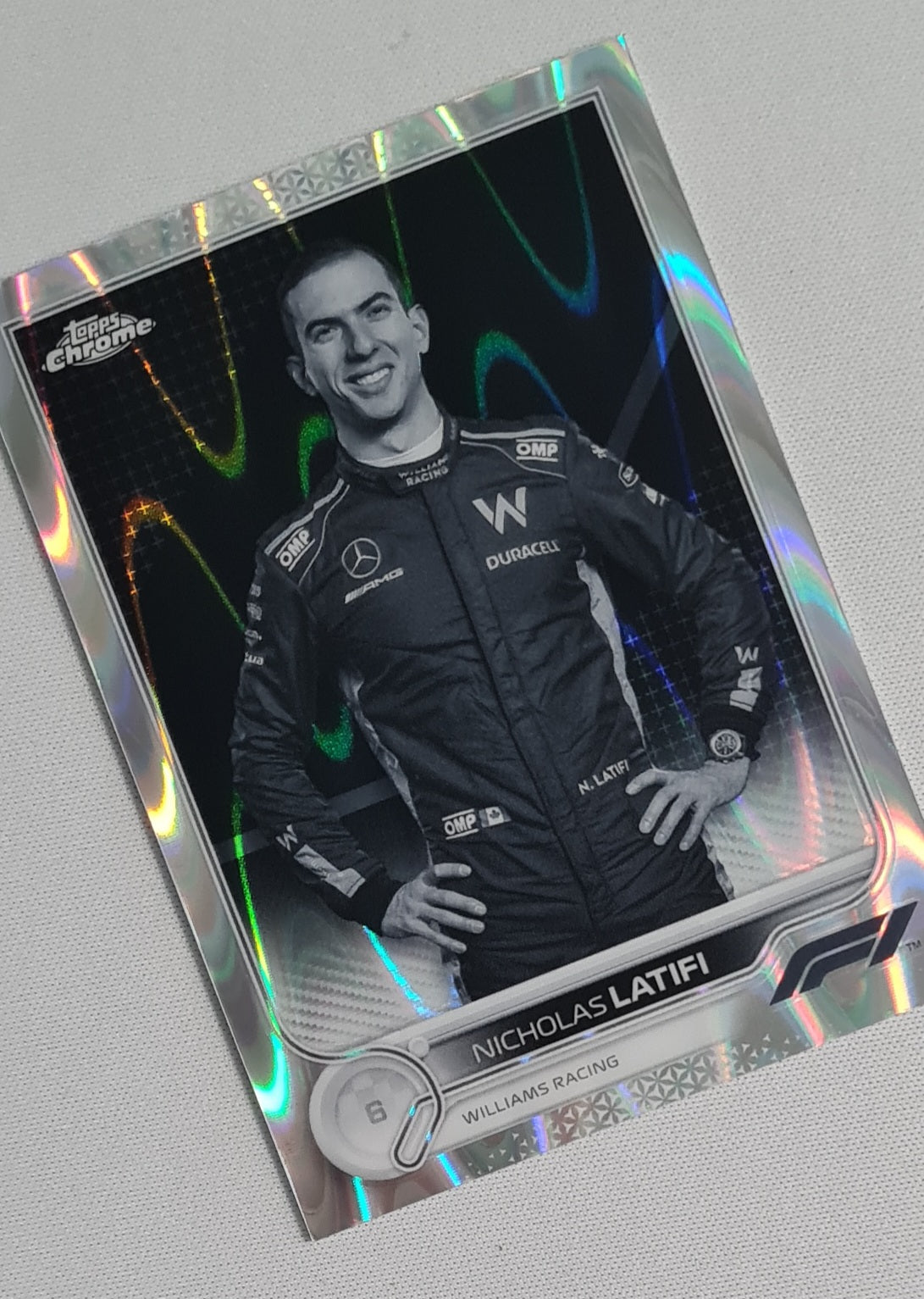 Nicholas Latifi - 2022 Topps Chrome F-1 Williams Racing #51 Black & White Ray Wave