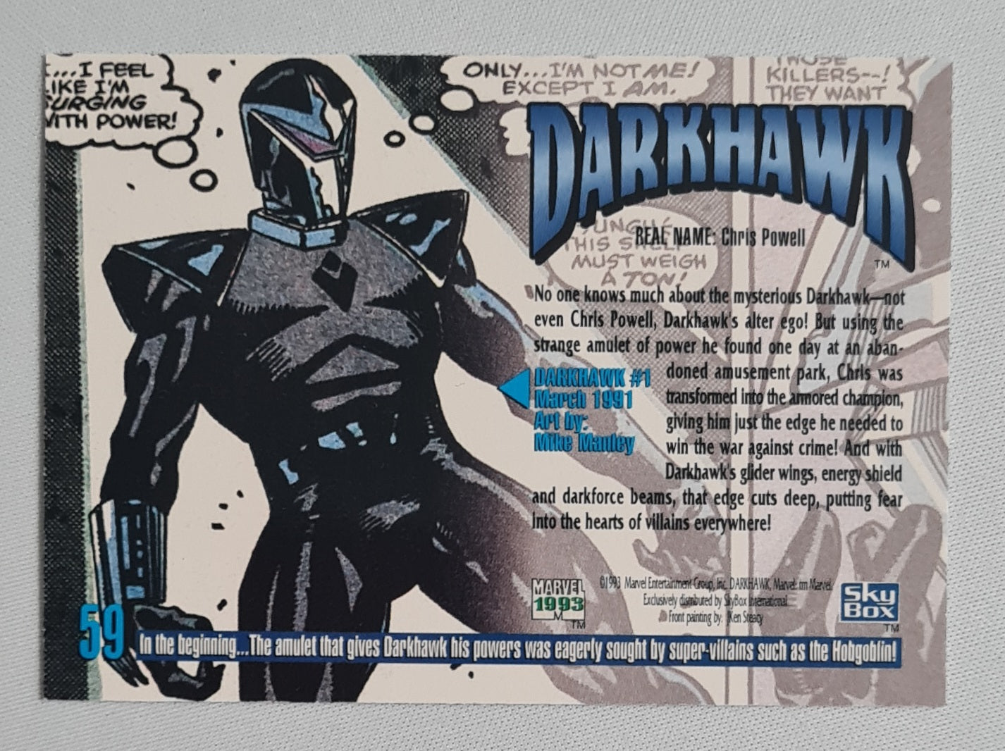 Darkhawk - 1993 SkyBox Marvel Entertainment Marvel Master Pieces #59