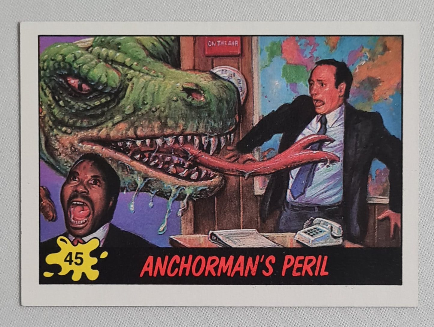 Anchorman's Peril - 1988 Topps Dinosaurs #45