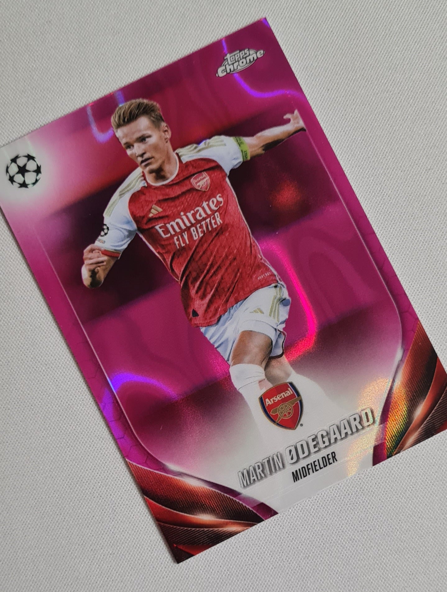 Martin Odegaard - 2024 Topps Chrome Arsenal FC Midfielder (CL) #111 Pink Lava