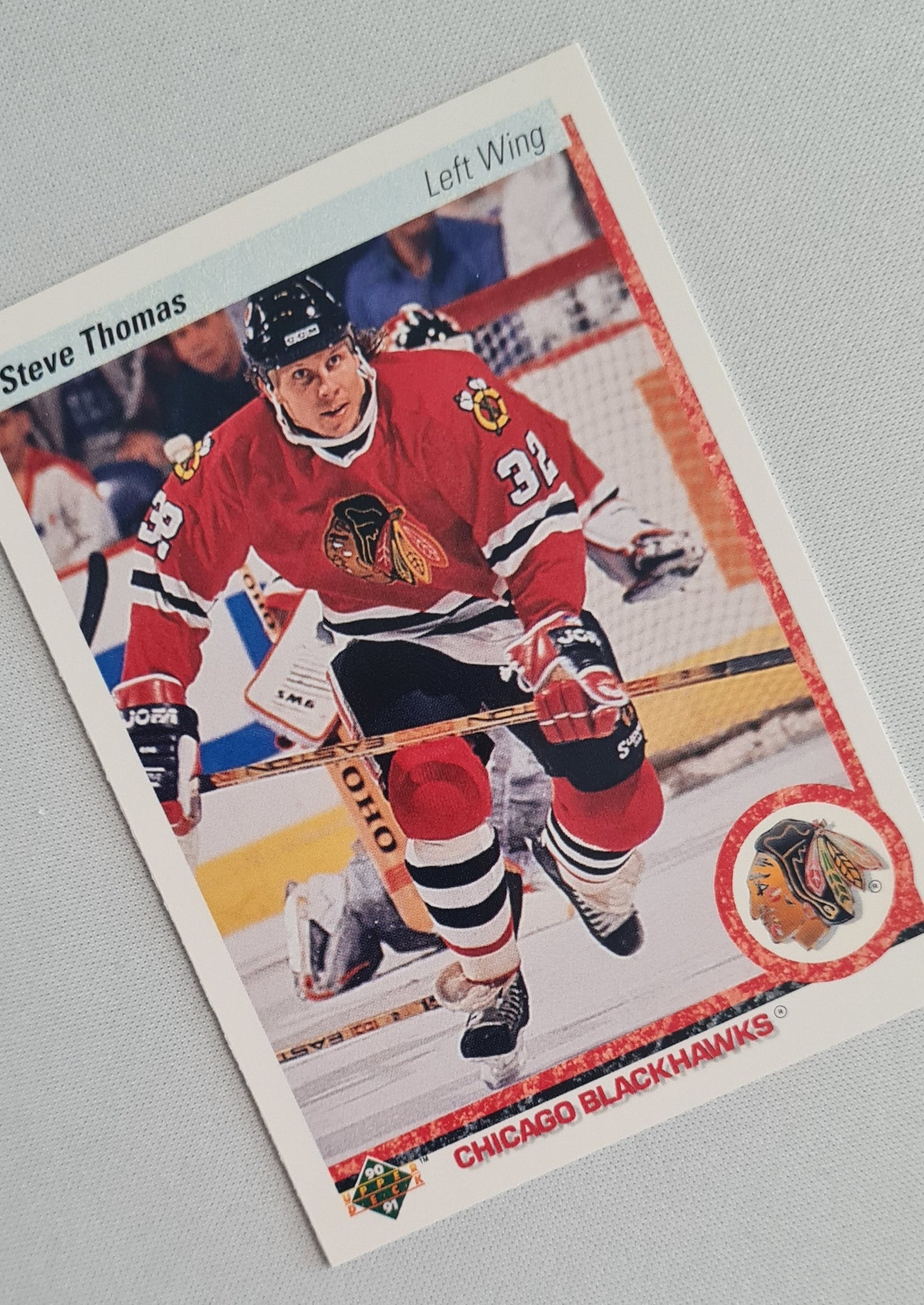 Steve Thomas - 1990 Upper Deck NHL Ice Hockey Chicago Blackhawks #221