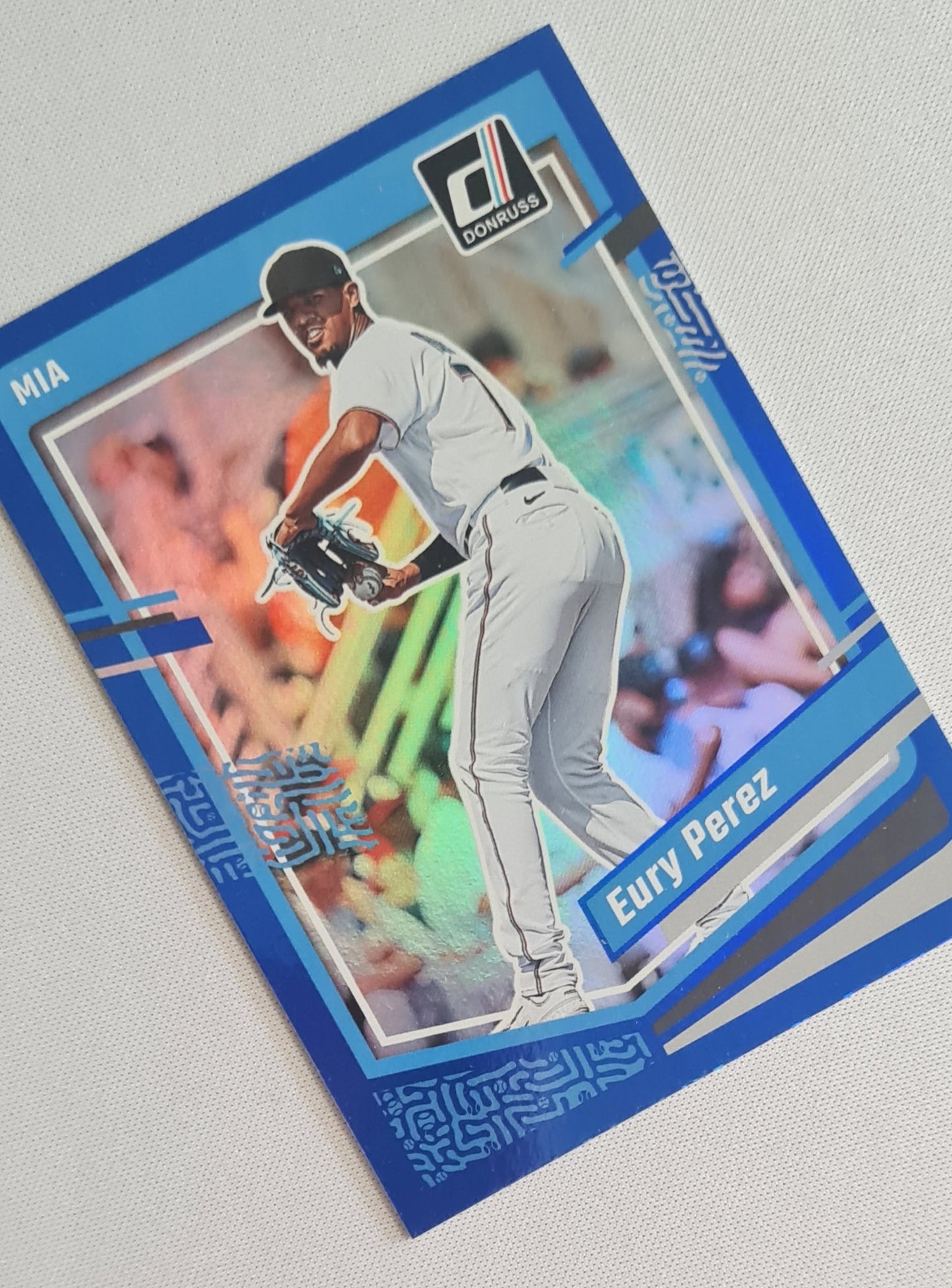 Eury Perez - 2023 Panini Donruss Baseball MLB Miami #105 Blue Holo Parallel