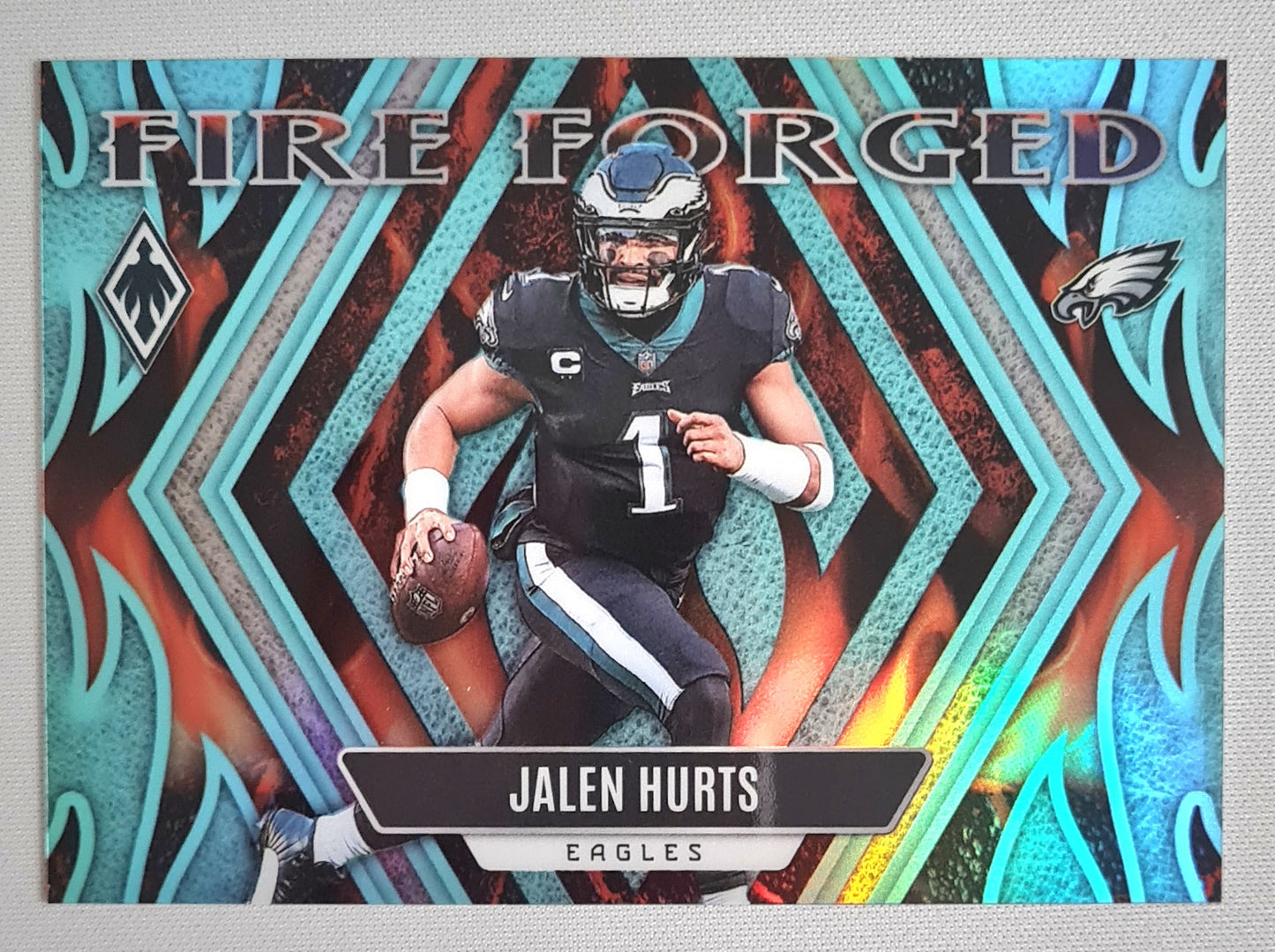 Jalen Hurts - 2023 Panini Phoenix Football "Fire Forged" Teal NFL Philadelphia Eagles #FF-3 /150