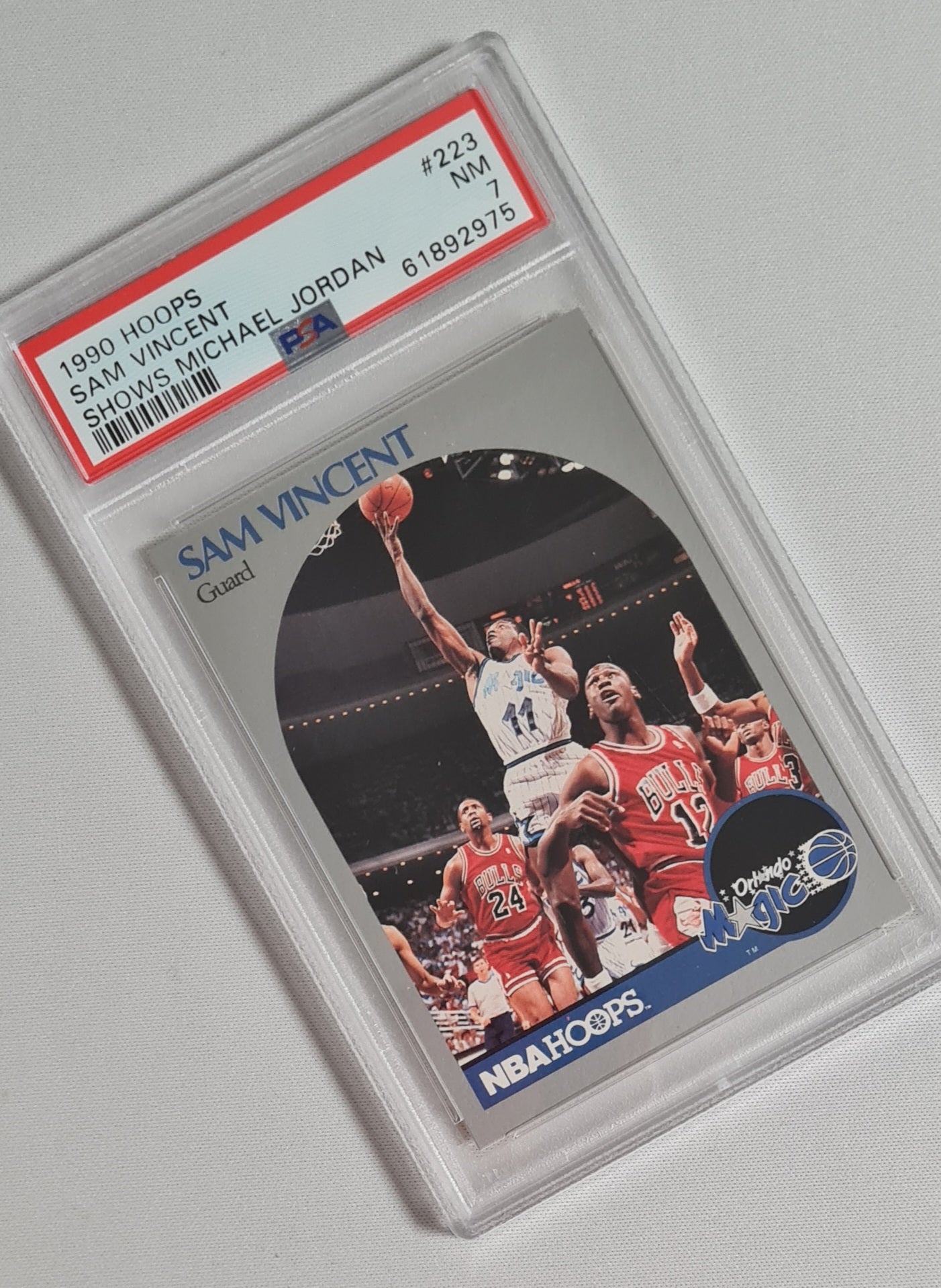 Sam Vincent - 1990 Hoops Shows Michael Jordan PSA 7 #223 Orlando Magic
