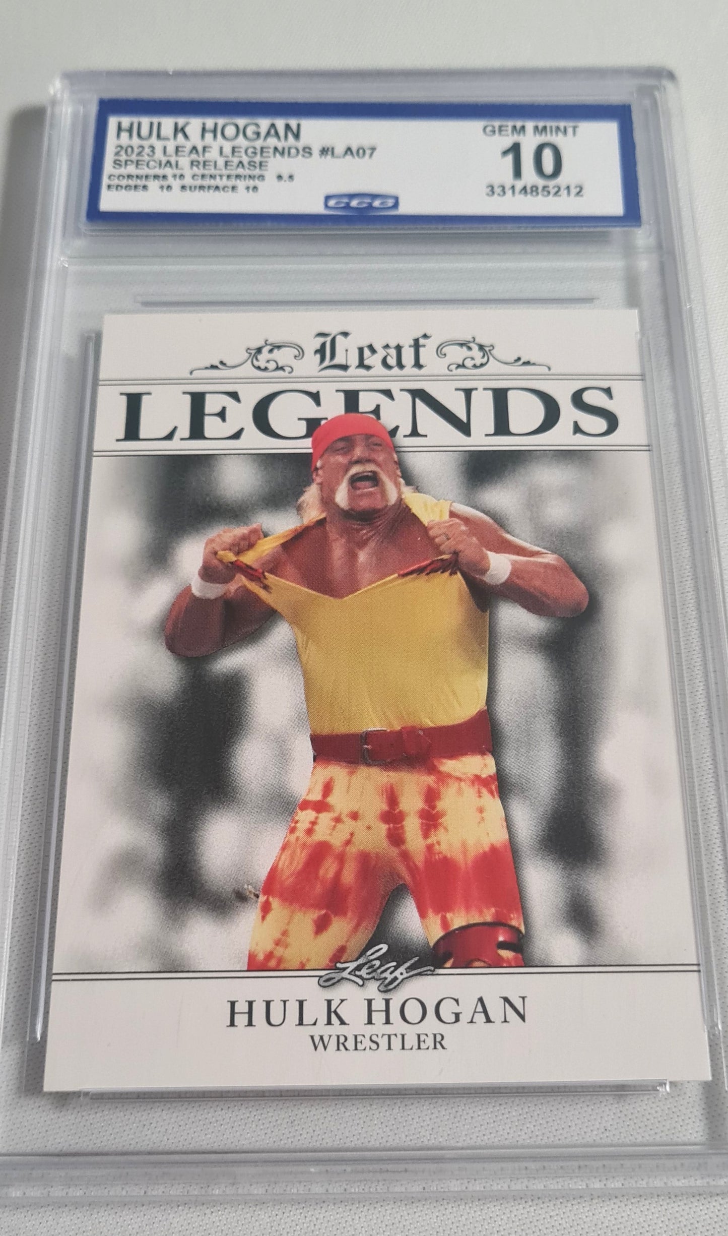 Hulk Hogan - 2023 Leaf Legends Special Release WWE Wrestling #LA07 CCG10 GEM MINT