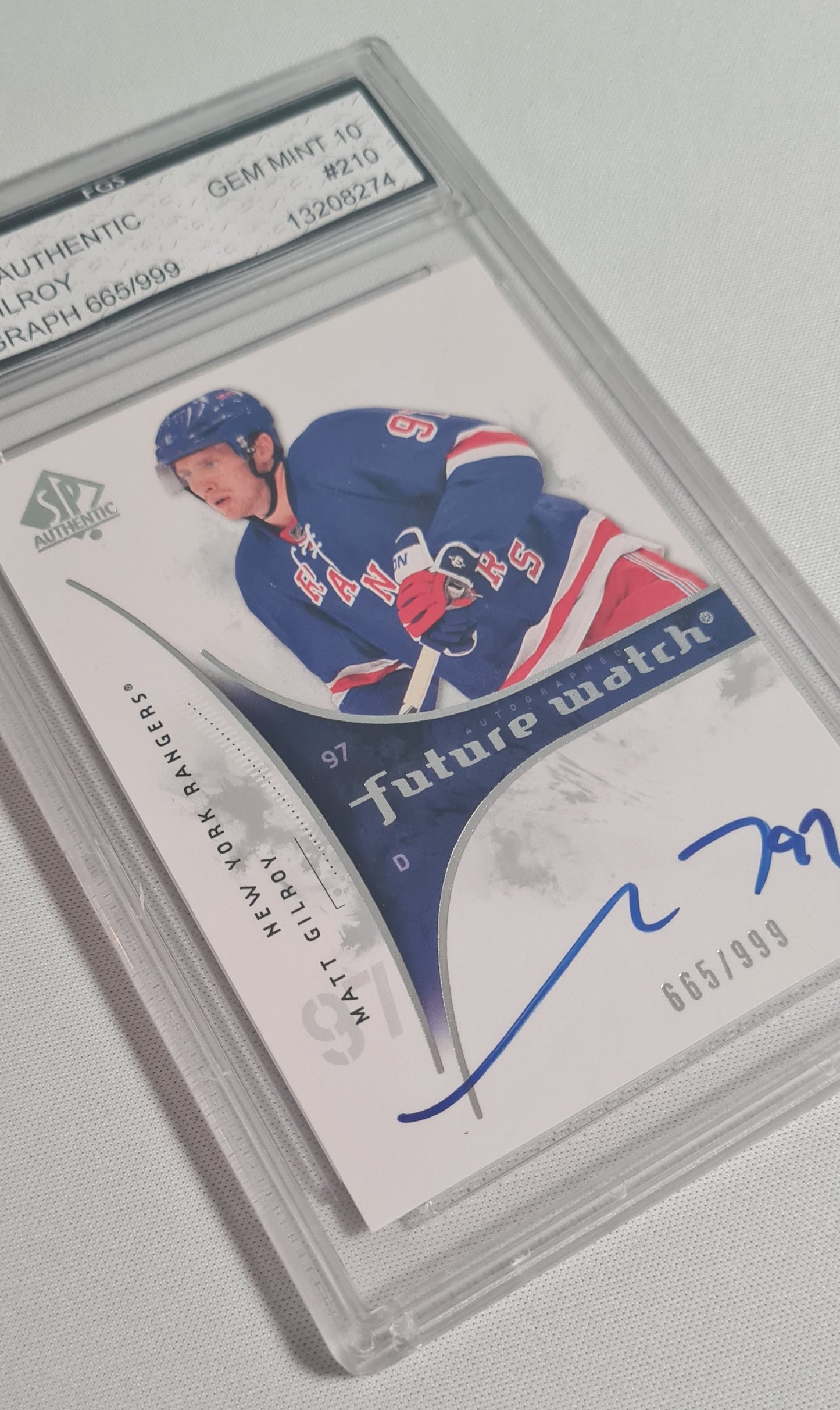 Matt Gilroy - 2009 SP Authentic "Future Watch" NHL New York Rangers /999 /Autograph FGS 10 GEM MINT