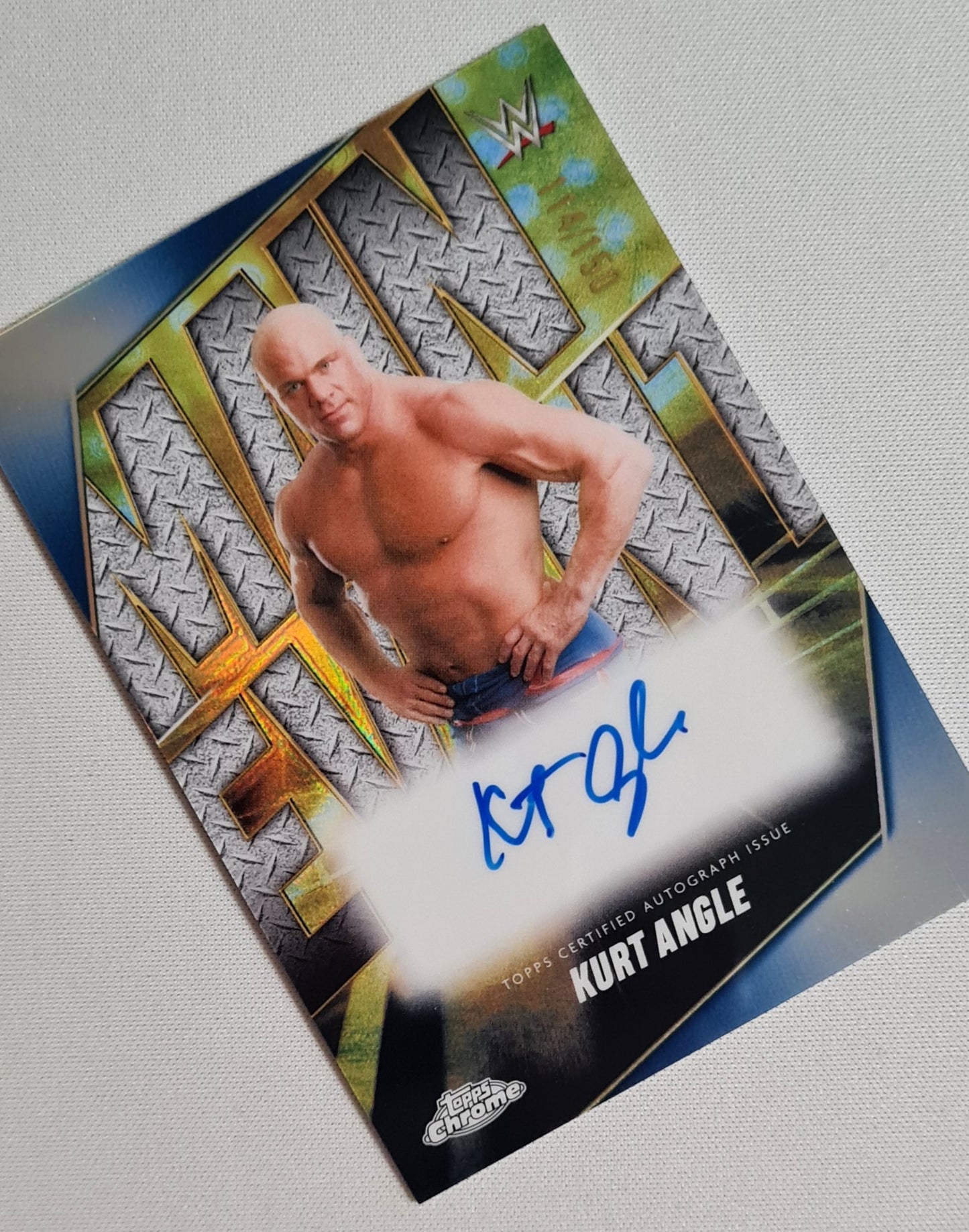 Kurt Angle - 2025 Topps Chrome WWE Main Event #MEA-KAG /Auto /150