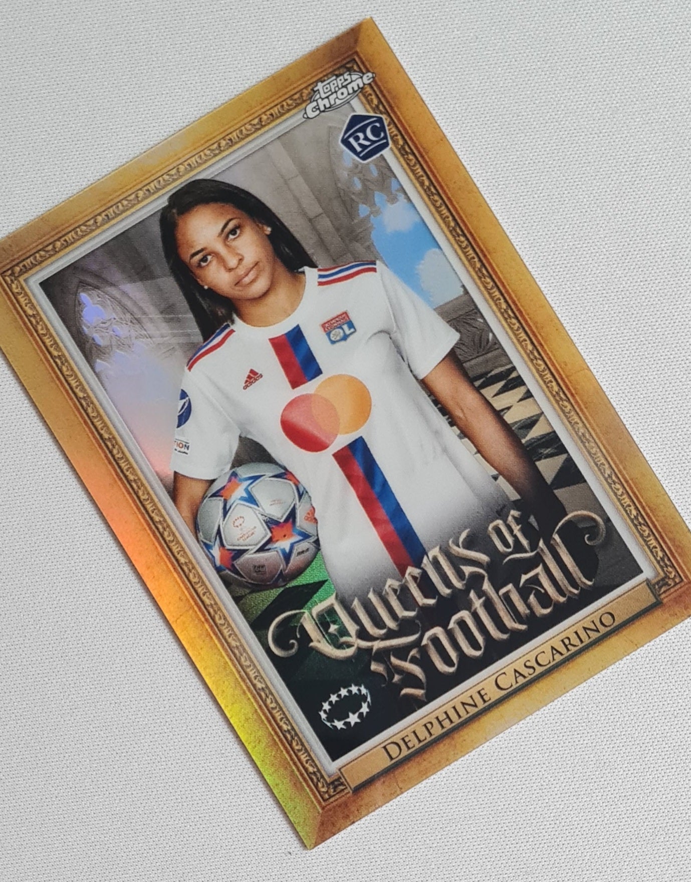 Delphine Cascarino - 2023 Topps Chrome - Queens of Football (RC) - Olympique Lyonnais #Q9