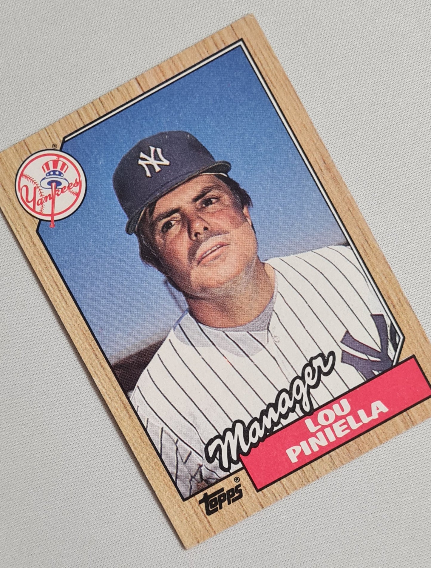 Lou Piniella - 1987 Topps "Chewing Gum" Card Baseball New York Yankees #168