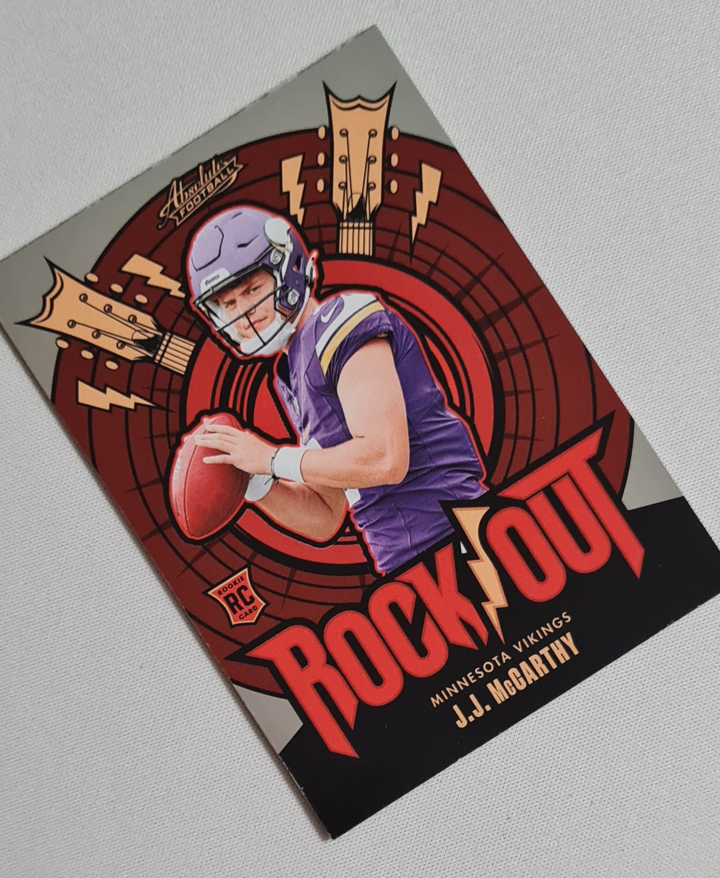 J.J. McCarthy - 2024 Panini Absolute Football NFL Minnesota Vikings -Rock Out- #RO-JMY