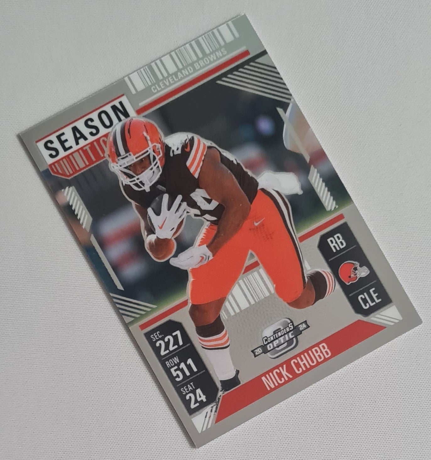 Nick Chubb - 2024 Panini Contenders Optic Football NFL Season Ticket Cleveland Browns #13