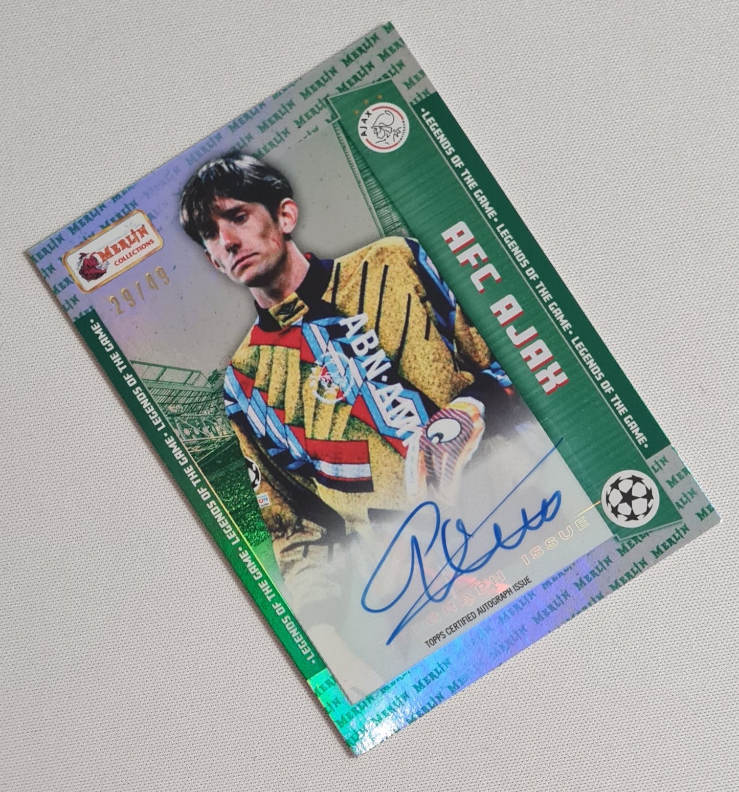 Edwin van der Sar - 2023 Topps Merlin Heritage - Legends of the Game - AFC Ajax (CL) #116 /49 Autograph