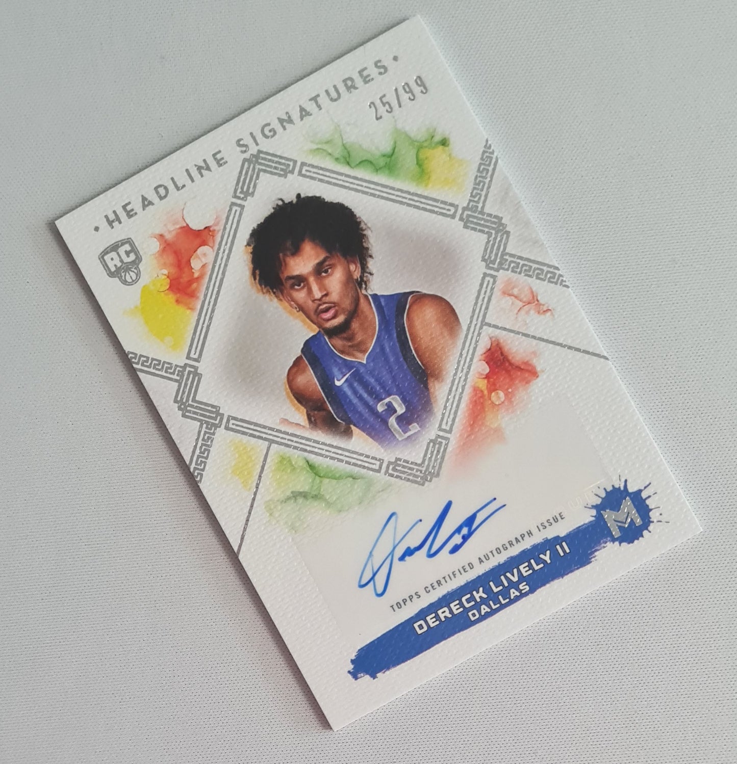 Dereck Lively II - 2024 Topps Headline Signatures (RC) NBA Basketball Dallas #HS-DL /99
