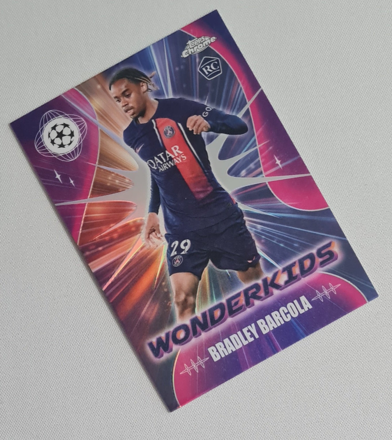 Bradley Barcola - 2024 Topps Chrome Wonderkids (RC) Paris PSG (CL) #WK-9