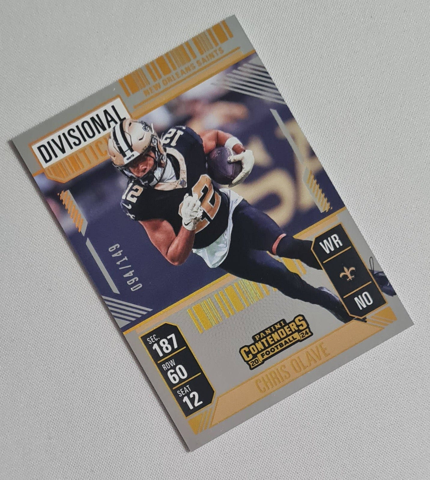 Chris Olave - 2024 Panini Contenders Football NFL New Orleans Saints - Divisional Ticket - #70 /149