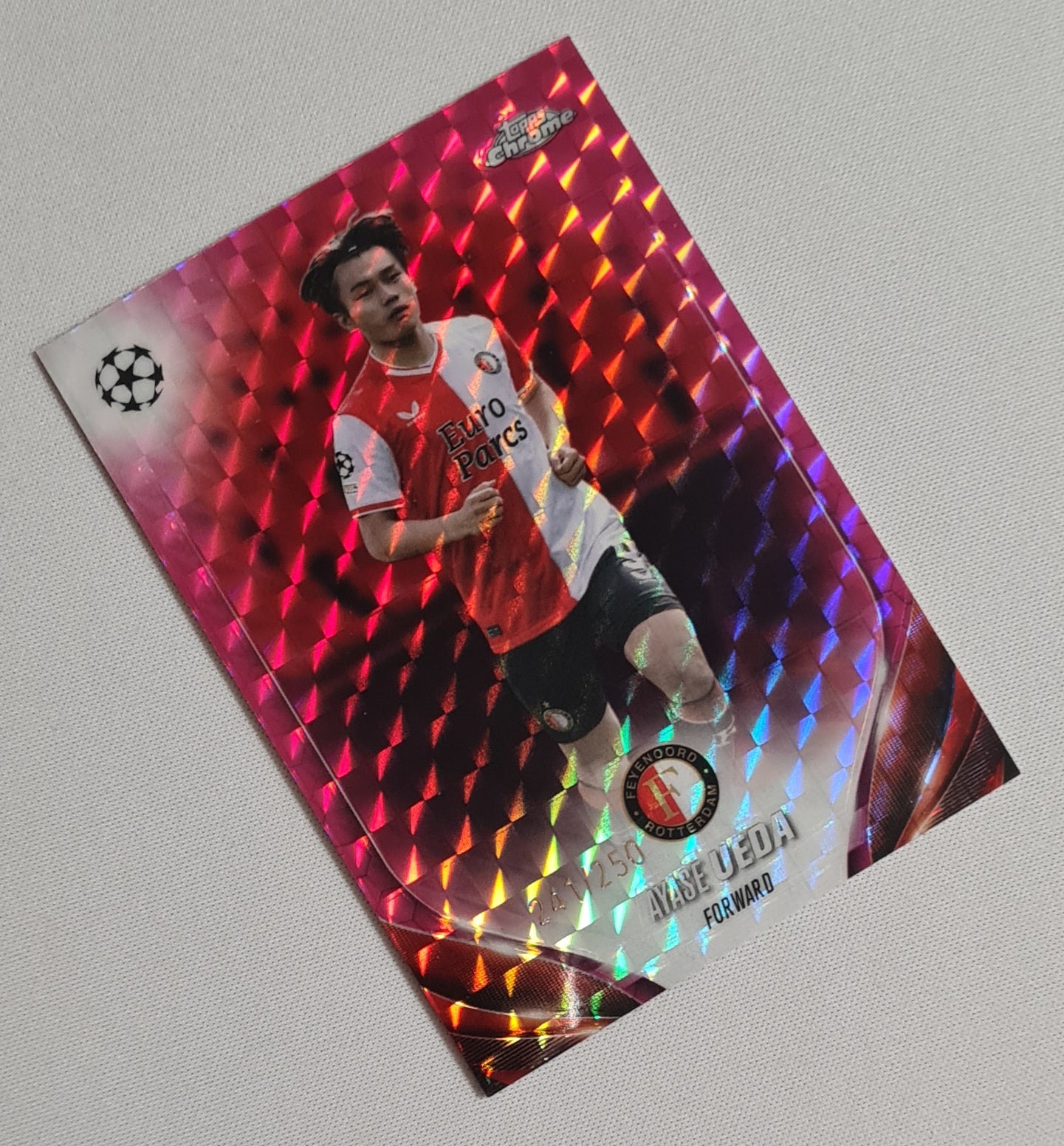 Ayase Ueda - 2024 Topps Chrome Feyenoord Rotterdam (CL) #138 Magenta X Fractor /250