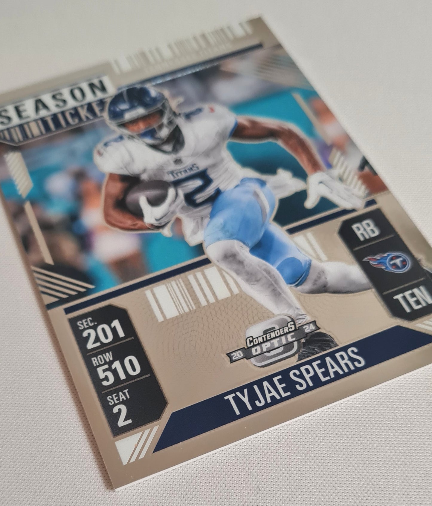 Tyjae Spears - 2024 Panini Contenders Optic Football NFL Tennessee Titans Season Ticket #55