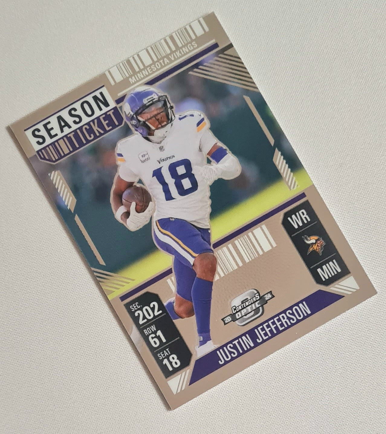 Justin Jefferson - 2024 Panini Contenders Optic Football NFL Minnesota Vikings Season Ticket #36