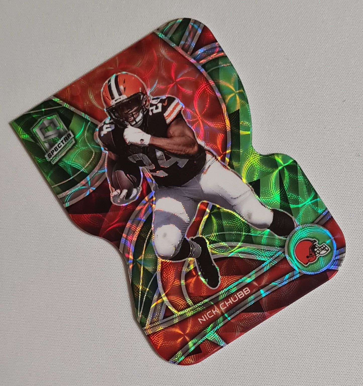 Nick Chubb - 2022 Panini Spectra Football NFL Cleveland Browns #23 Die Cut Neon Green Prizm /30