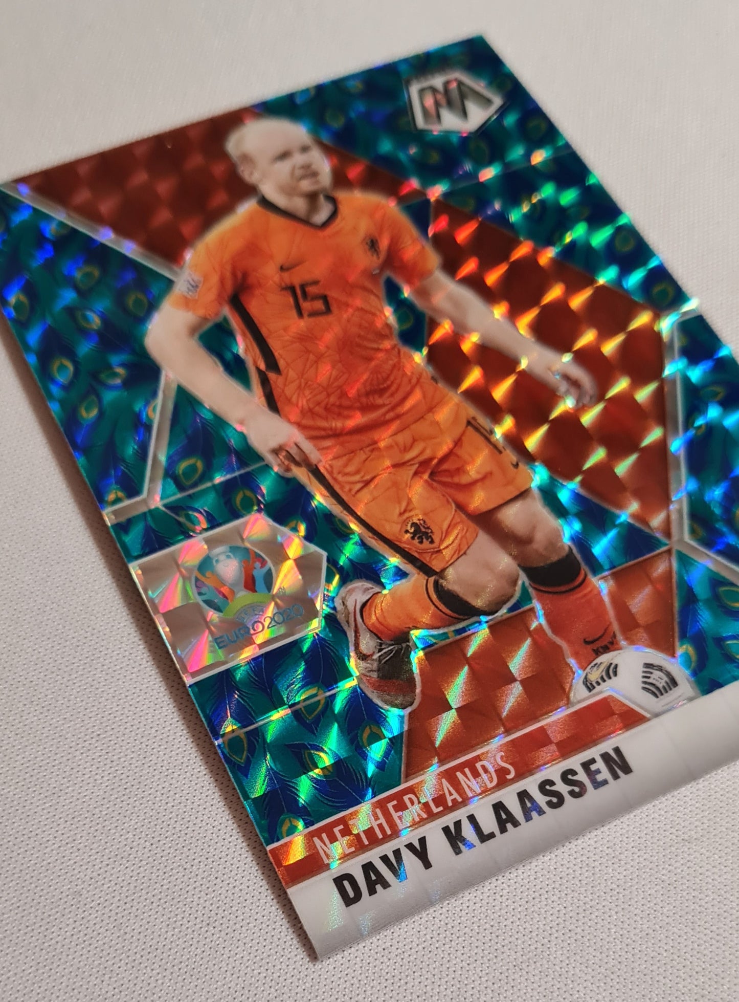 Davy Klaassen - 2021 Panini Mosaic UEFA Euro Soccer National Team KNVB Netherlands #146 Peacock Prizm