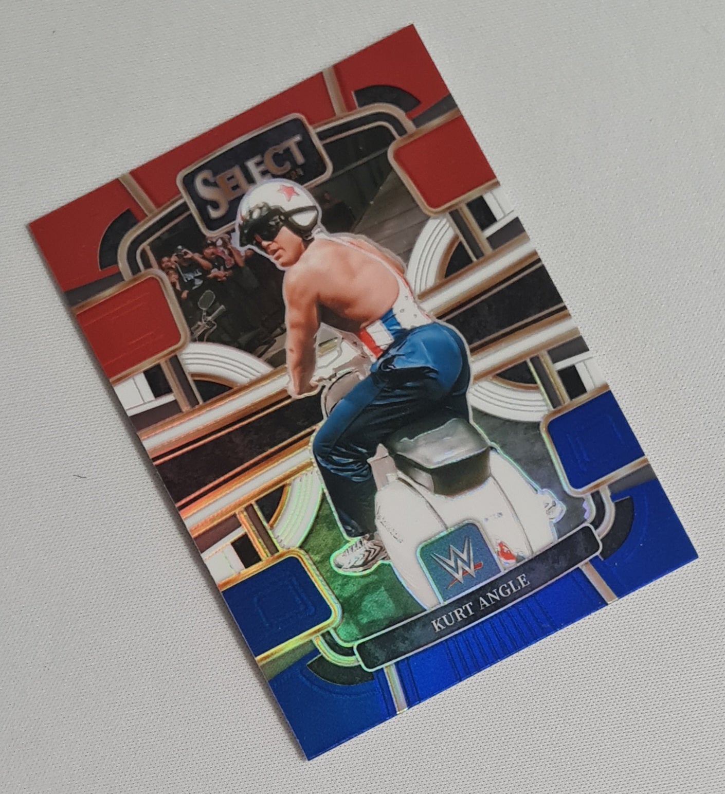 Kurt Angle - 2024 Panini Select WWE Wrestling #43 Red/White/Blue Prizm Concourse