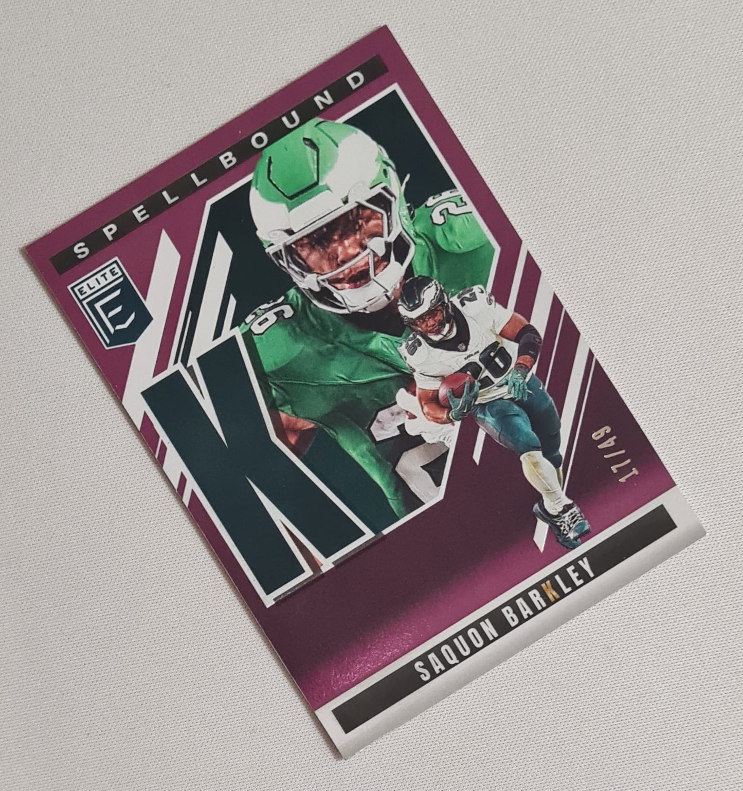 Saquon Barkley - 2025 Panini Donruss Elite Football Spellbound #4 Letter K /49