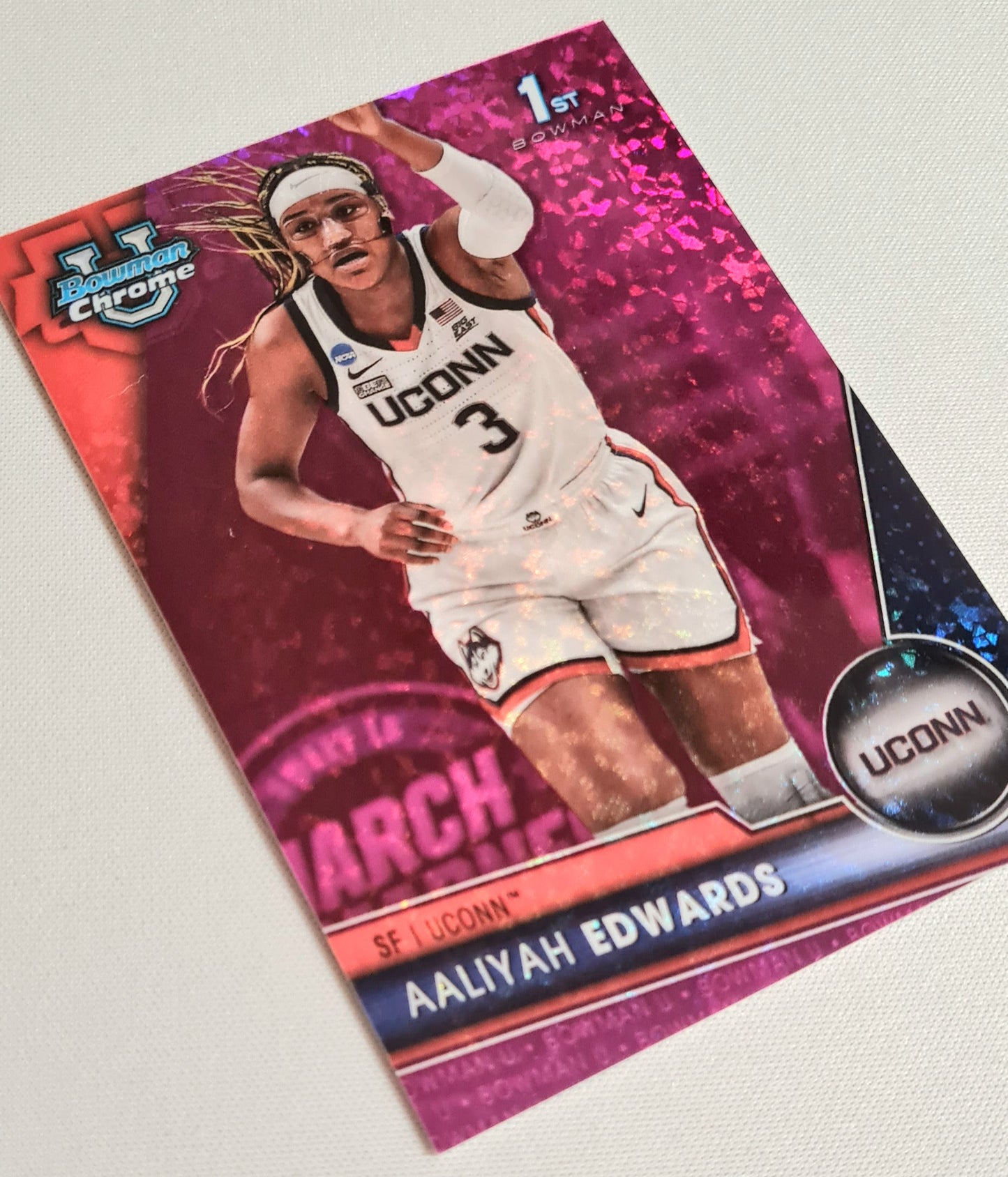Aaliyah Edwards - 2023-24 Topps Bowman Chrome University #19 Fuchsia Mini Diamond /150